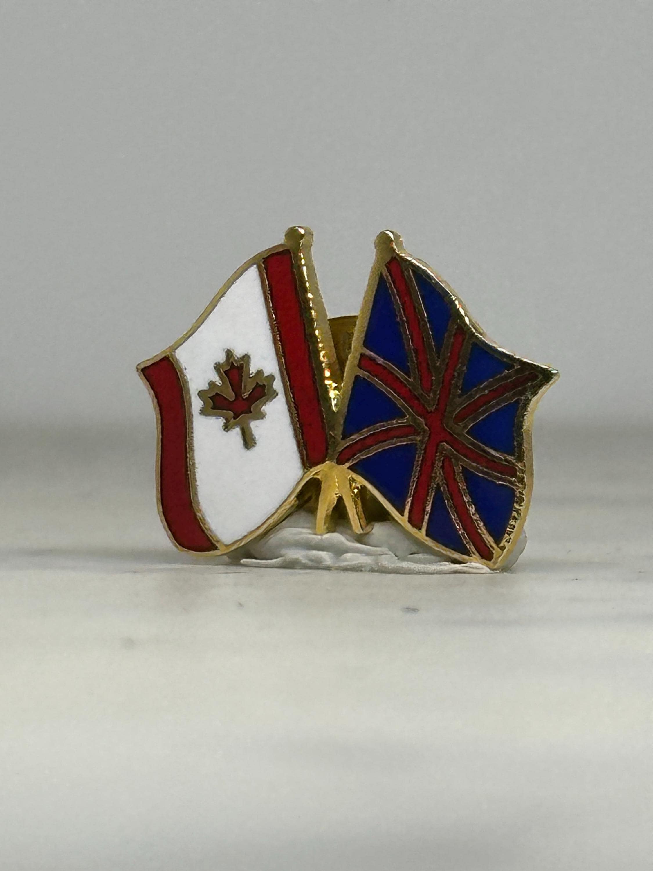Canada UK Flag Enamel Pin: Gold Tone Soft Enamel - Patriotic Accessory