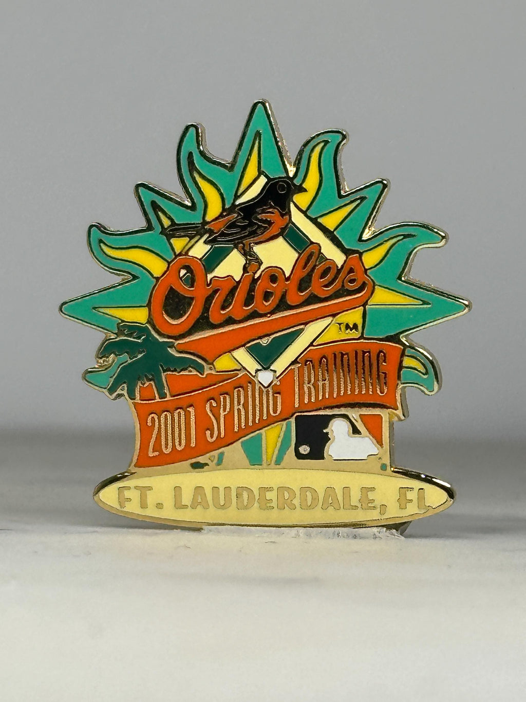 Orioles Baseball Pin: Gold Enamel Ft. Lauderdale - 2001 Spring Training Accessory