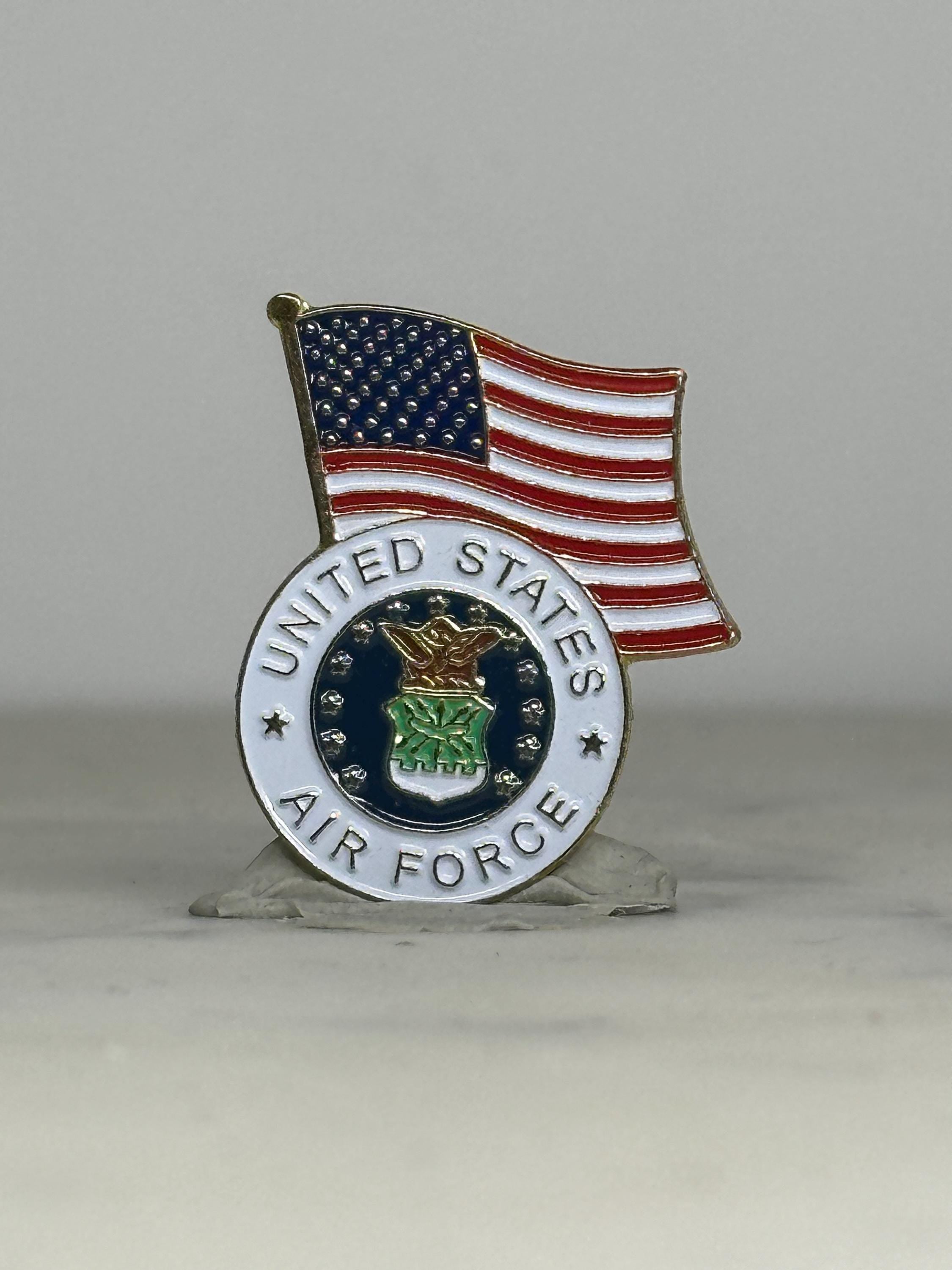 USAF Flag Enamel Pin: Patriotic Red White Blue - Military Tribute Accessory
