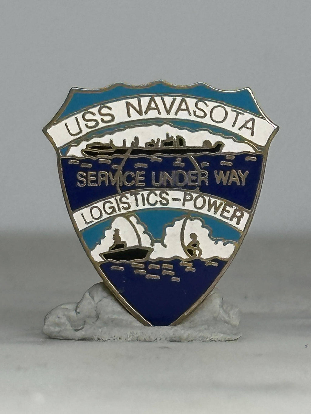 USS Navasota Military Pin: Shield Shape Enamel - Naval Service Accessory