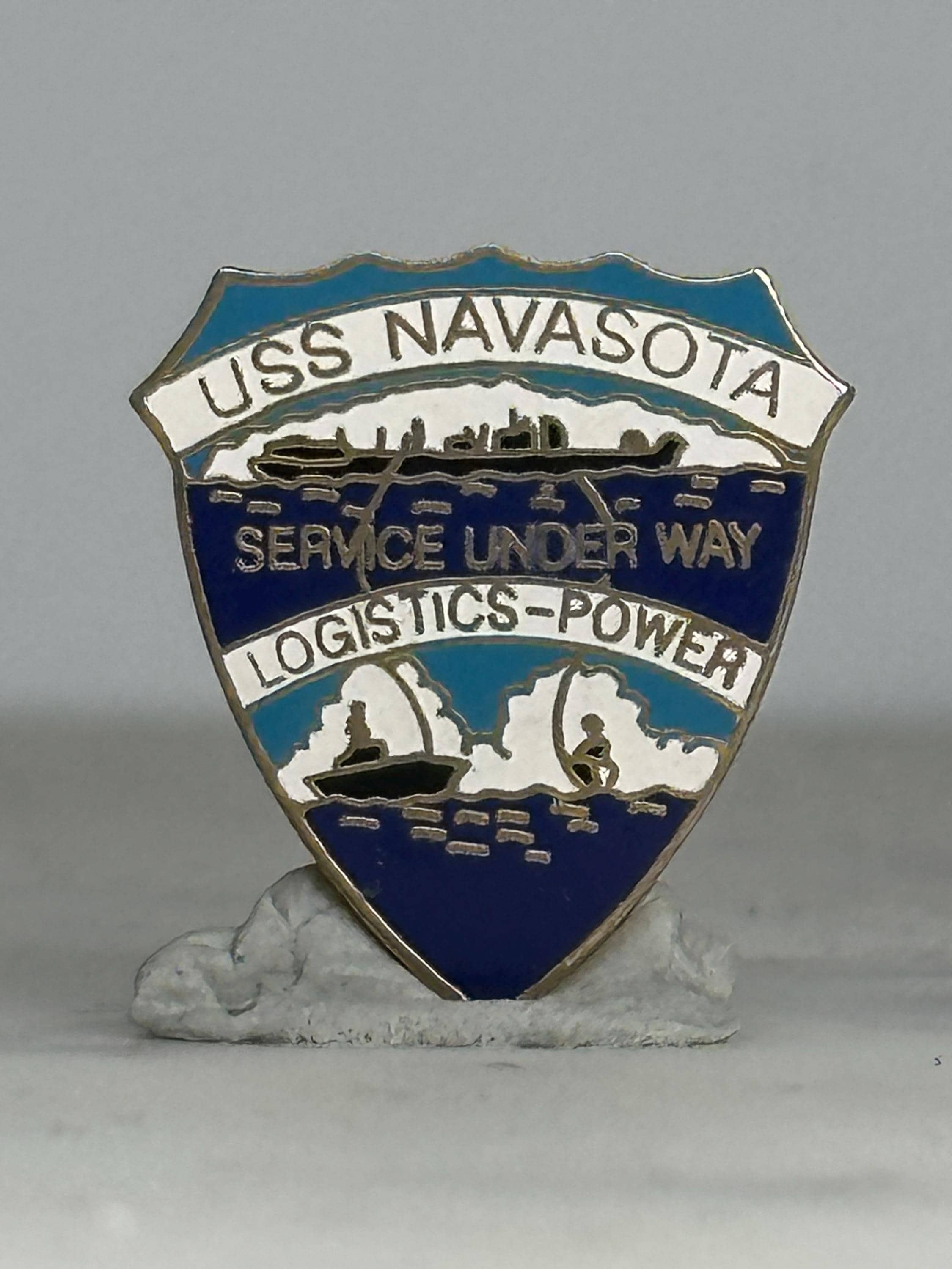 USS Navasota Military Pin: Shield Shape Enamel - Naval Service Accessory