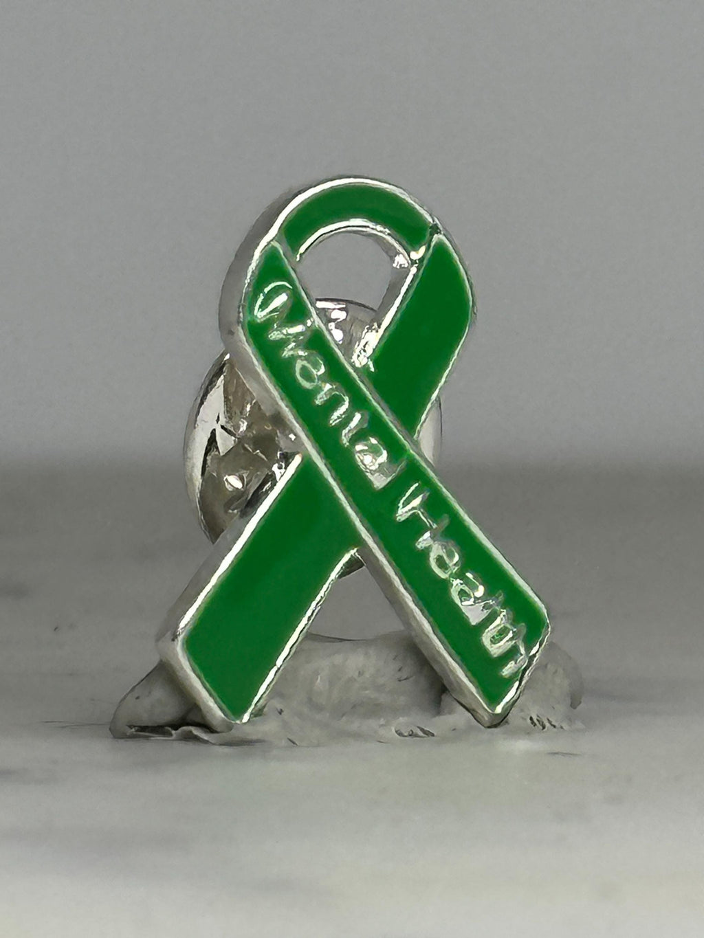 Mental Health Awareness Pin: Green Enamel Ribbon - Support Advocate Accessory