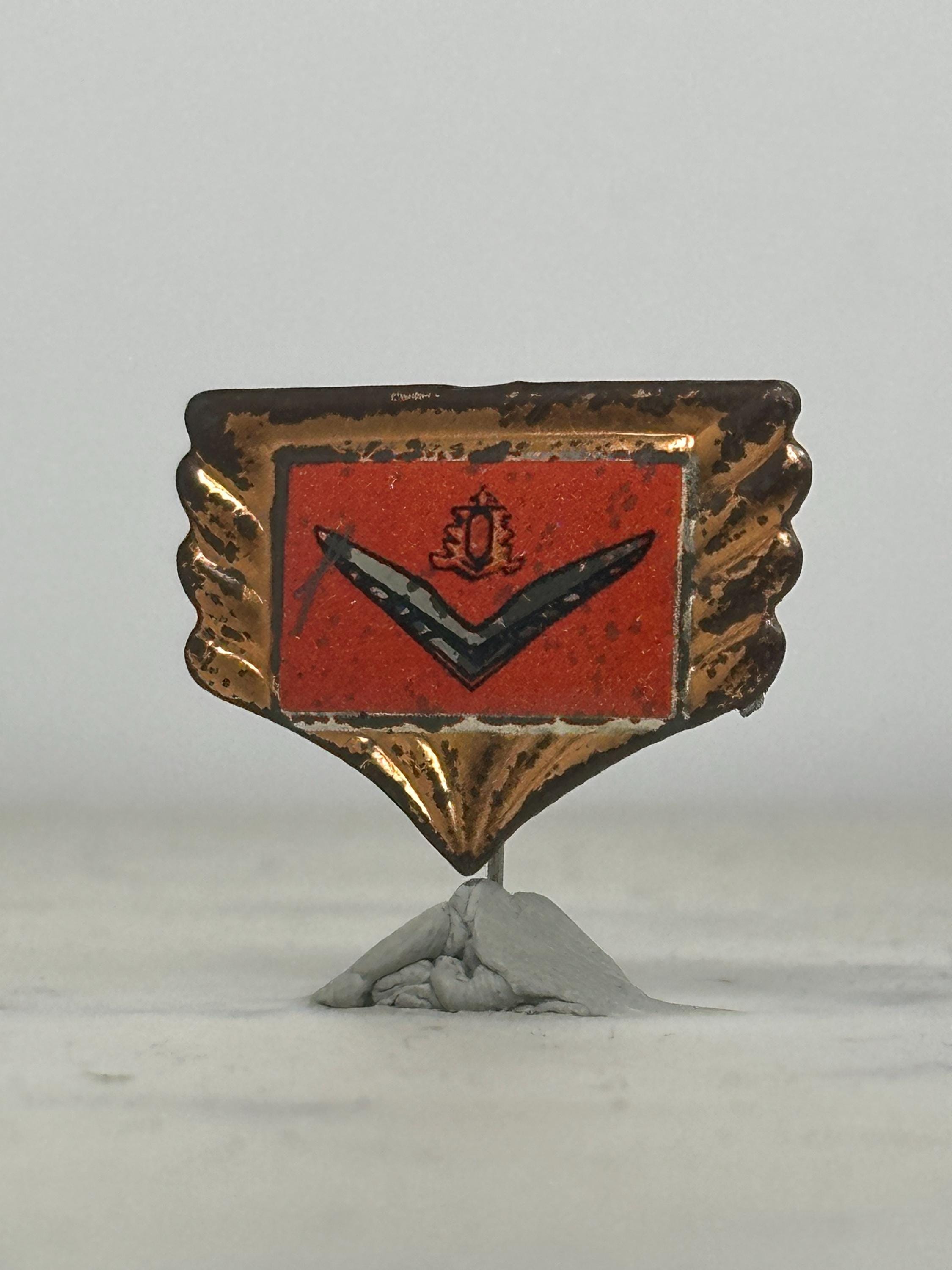 Vintage Chrysler Motor Car Emblem Pin – 1930s–1940s Red Enamel Dealership Lapel Pin