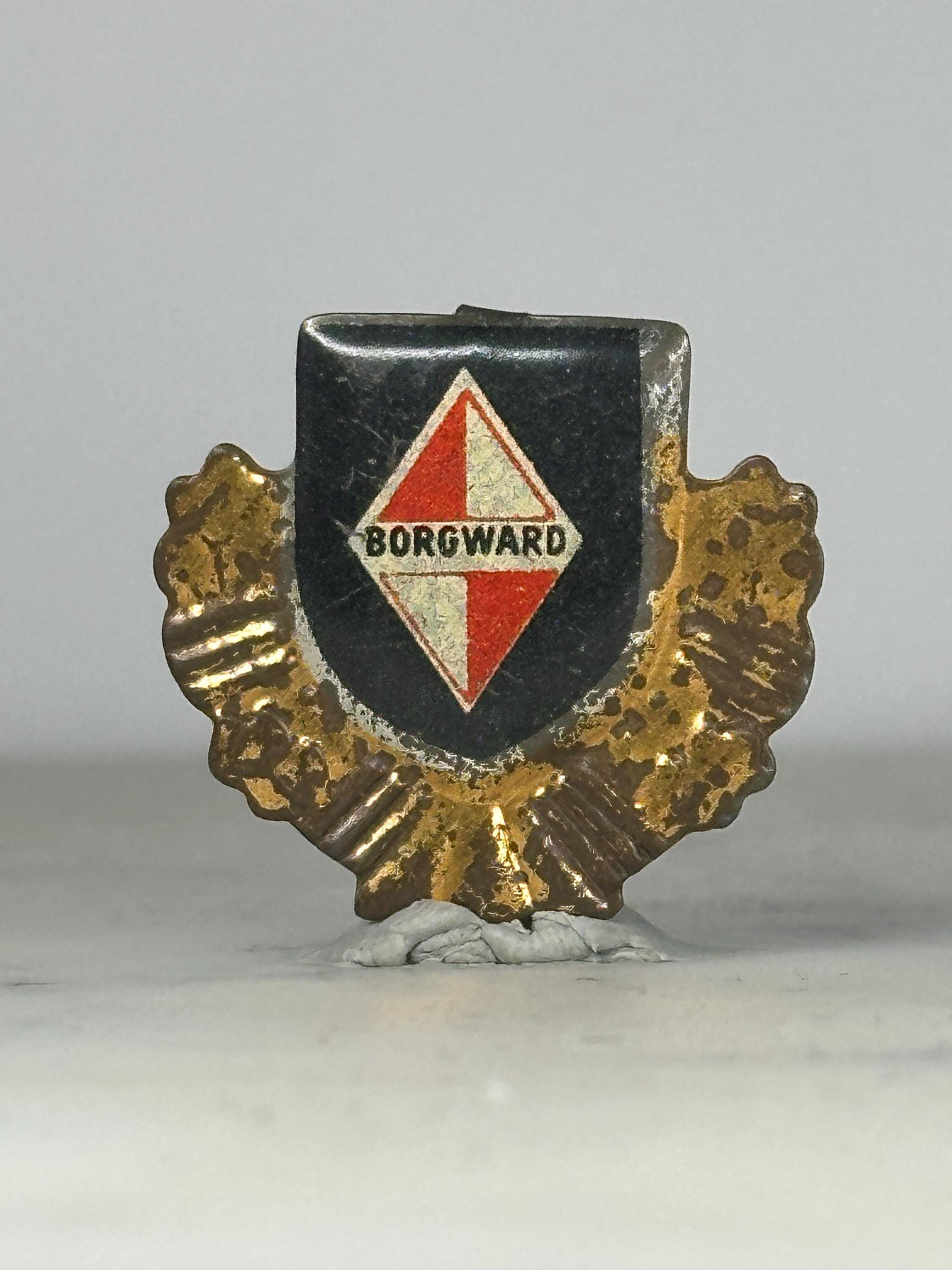 Borgward Car Emblem Pin: Red Black Gold Crest - Vintage Auto Accessory