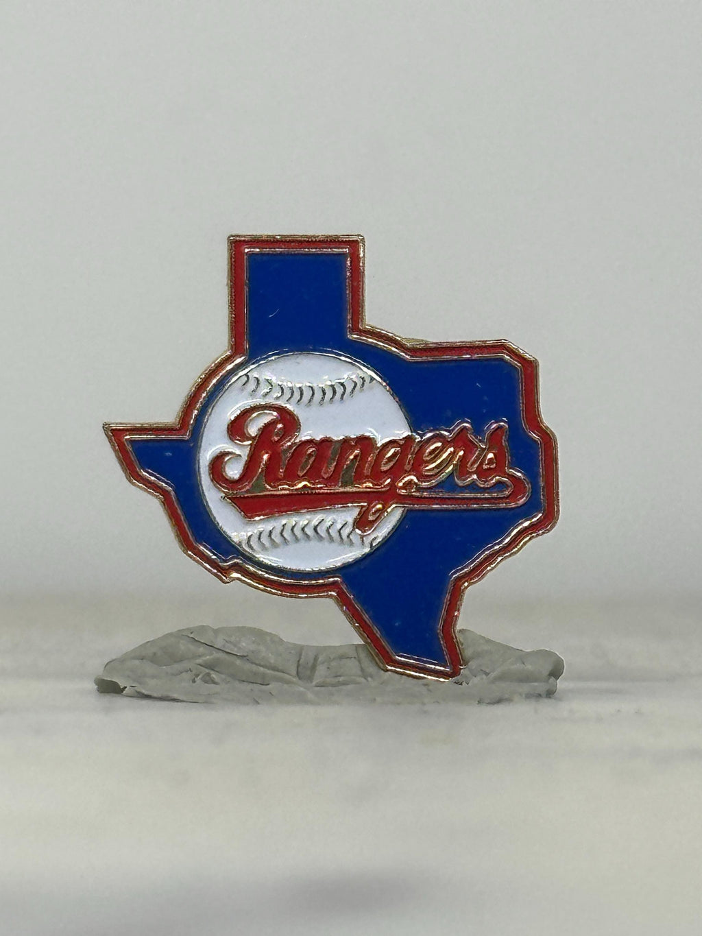 Texas Rangers Baseball Pin: Red/Blue Enamel - Vintage Sports Accessory