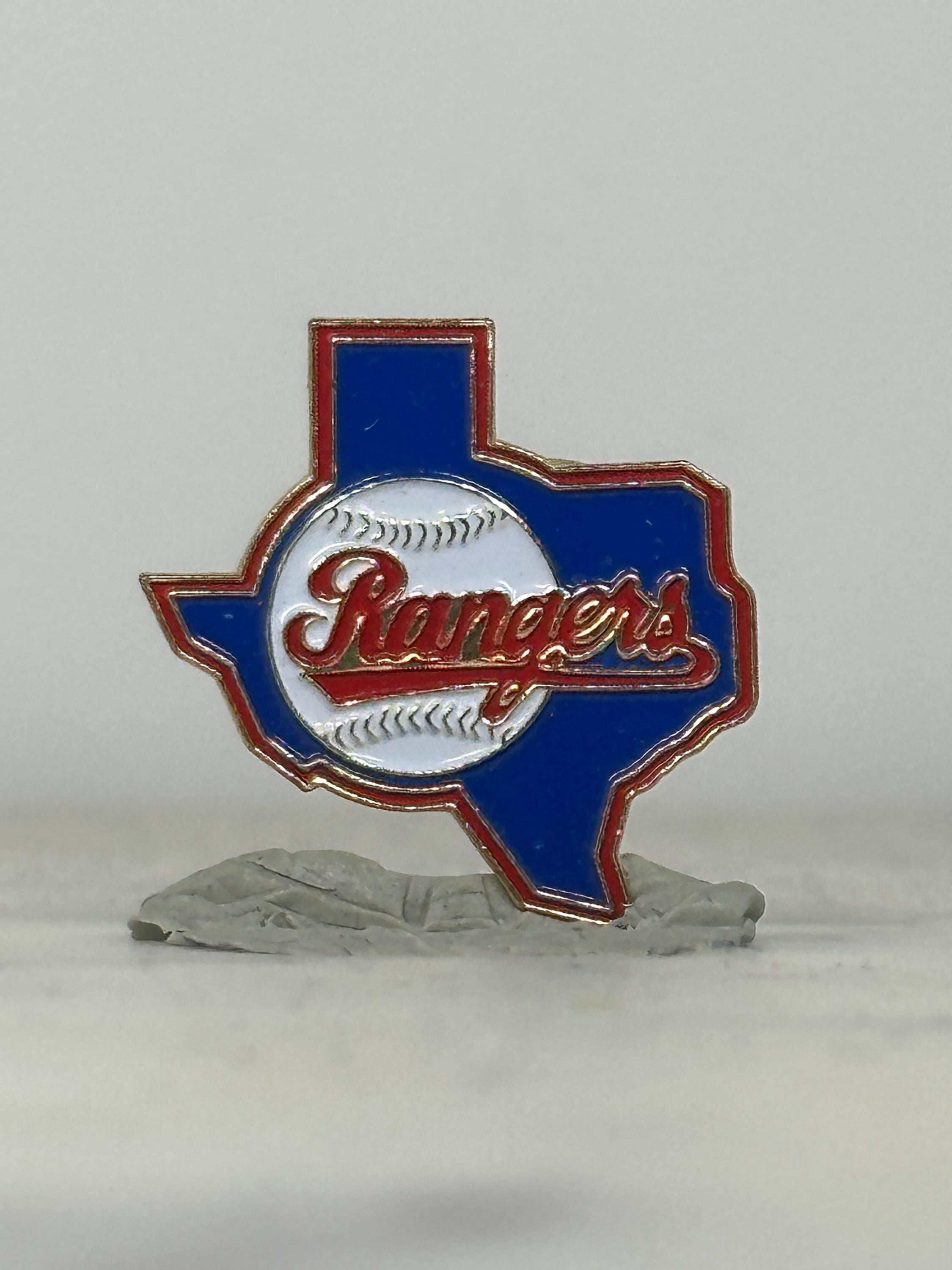Texas Rangers Baseball Pin: Red/Blue Enamel - Vintage Sports Accessory