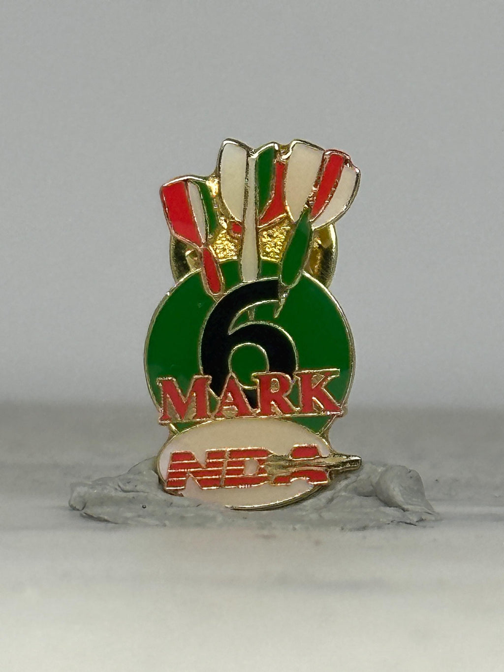 Vintage NDA Mark 6 Pin – National Dart Association Achievement Enamel Lapel Pin