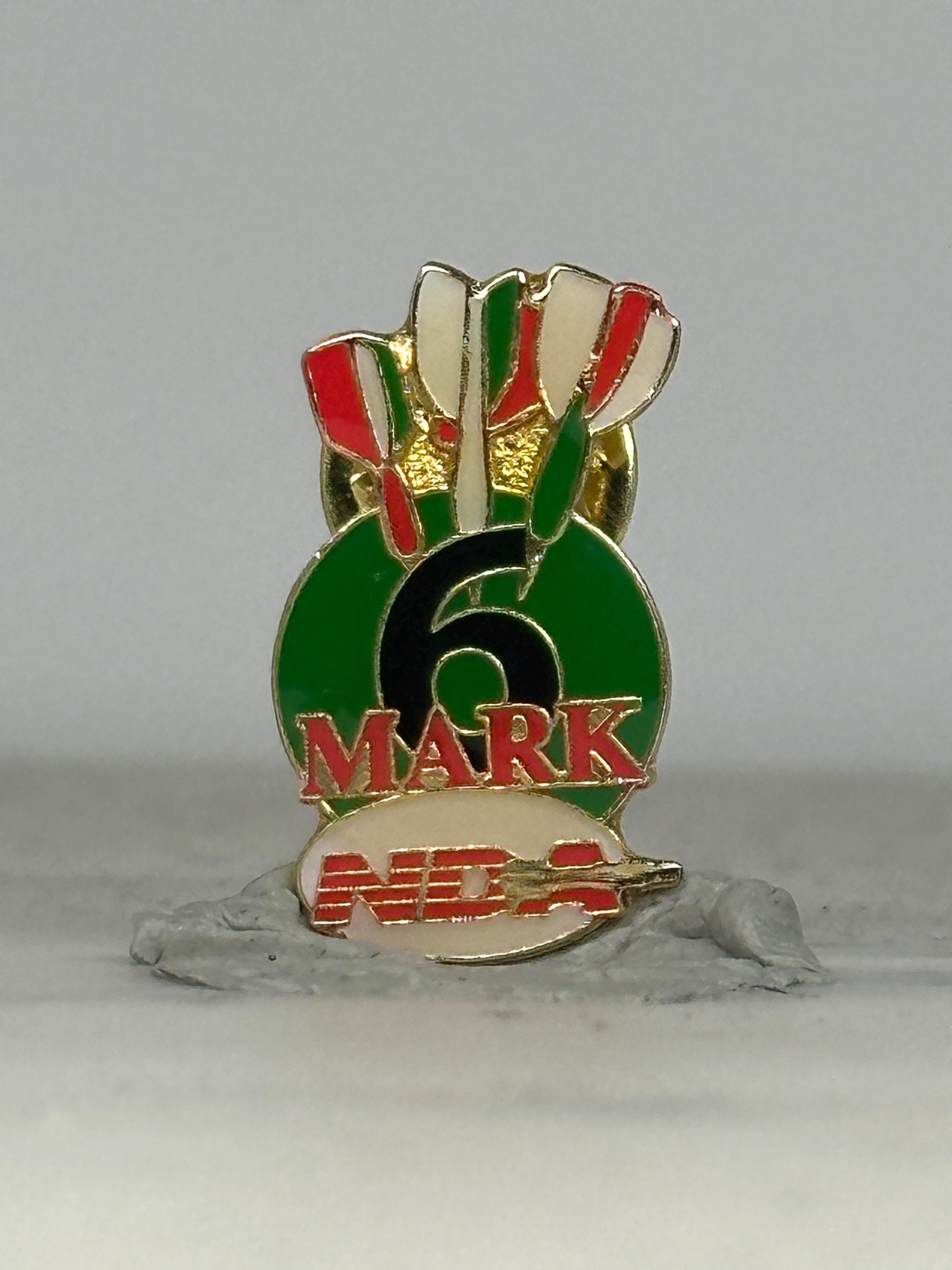 Vintage NDA Mark 6 Pin – National Dart Association Achievement Enamel Lapel Pin