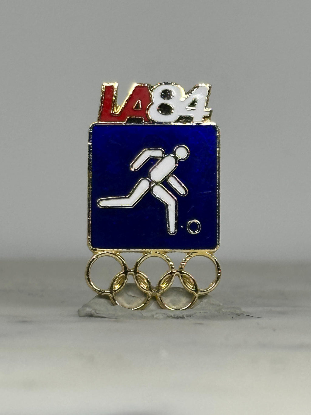 LA 1984 Olympic Soccer Pin: Enamel Gold Finish - Vintage Sports Accessory