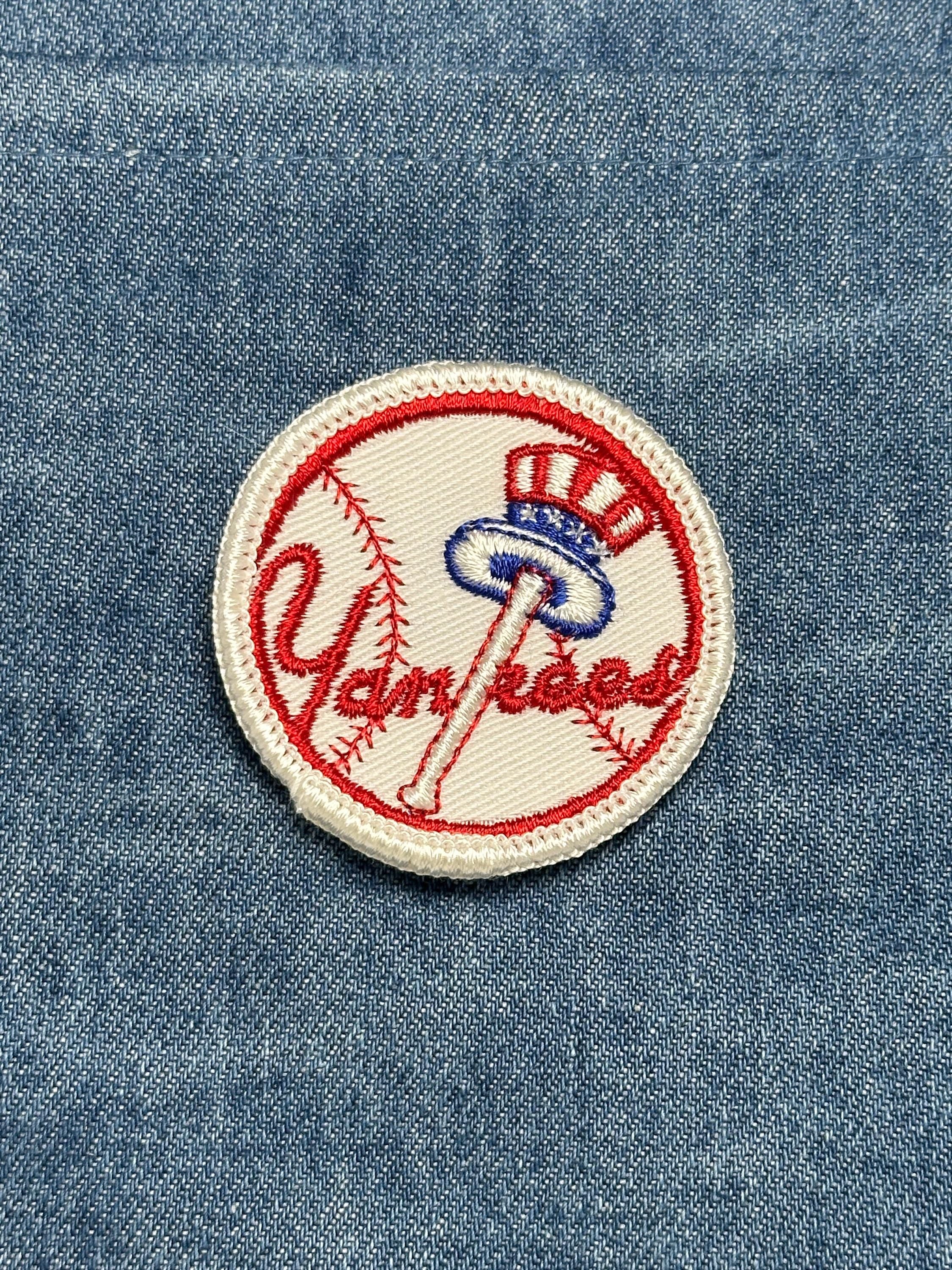 Yankees Embroidered Sew On Patch: Red White Blue - Vintage Baseball Accessory