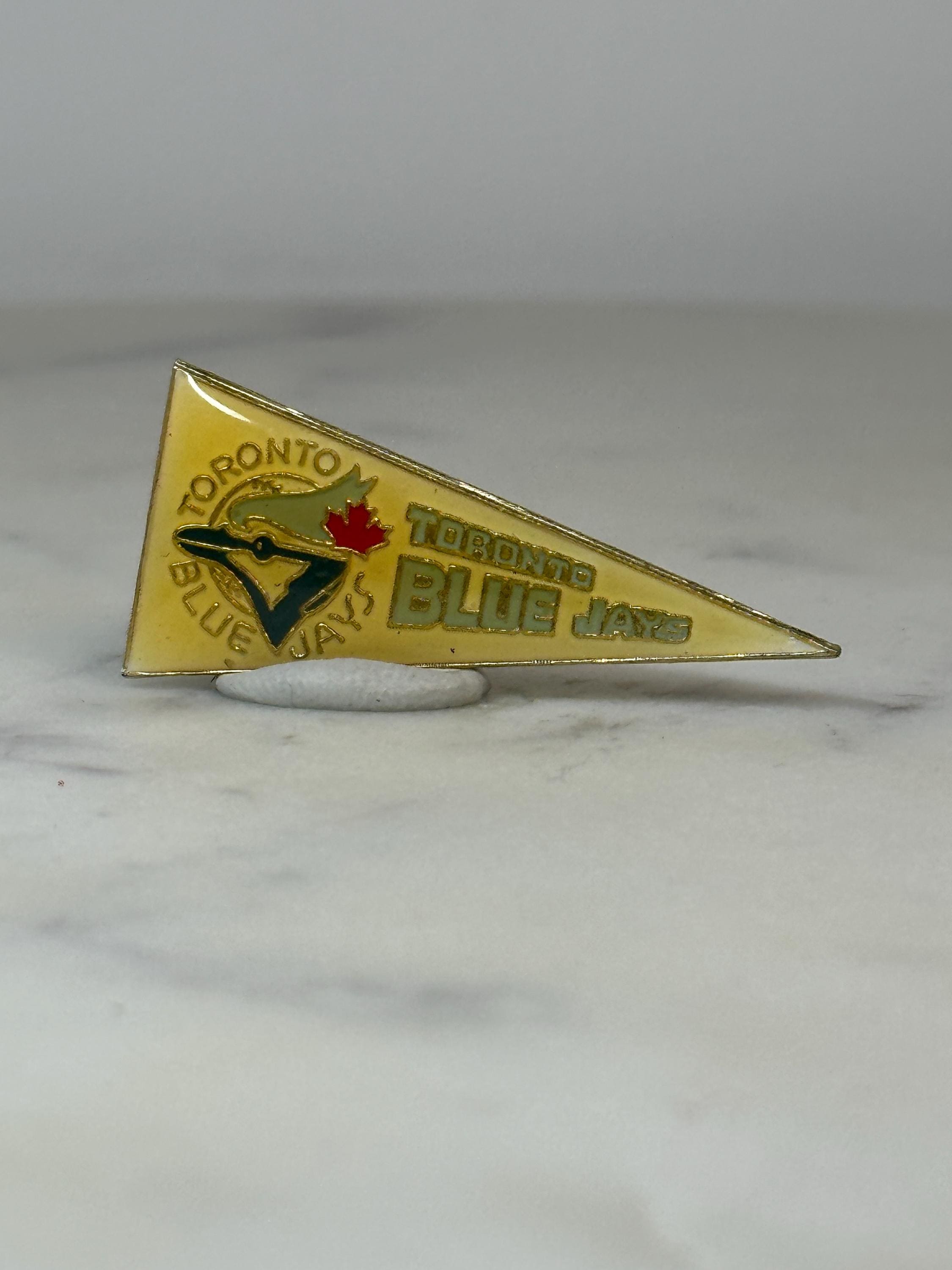 Toronto Blue Jays Pennant Pin: Yellow Enamel Finish - Vintage Sports Accessory