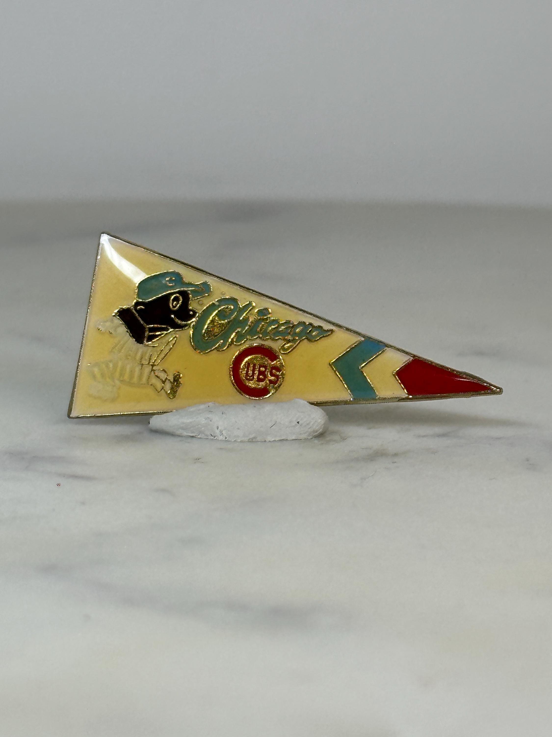 Chicago Cubs Pennant Pin: Enamel Tri-Color - Vintage Sports Accessory
