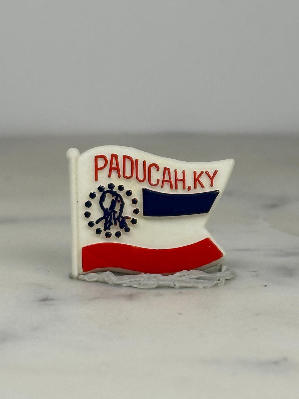 Paducah KY Flag Pin: Red White Blue Enamel - Vintage Souvenir Accessory