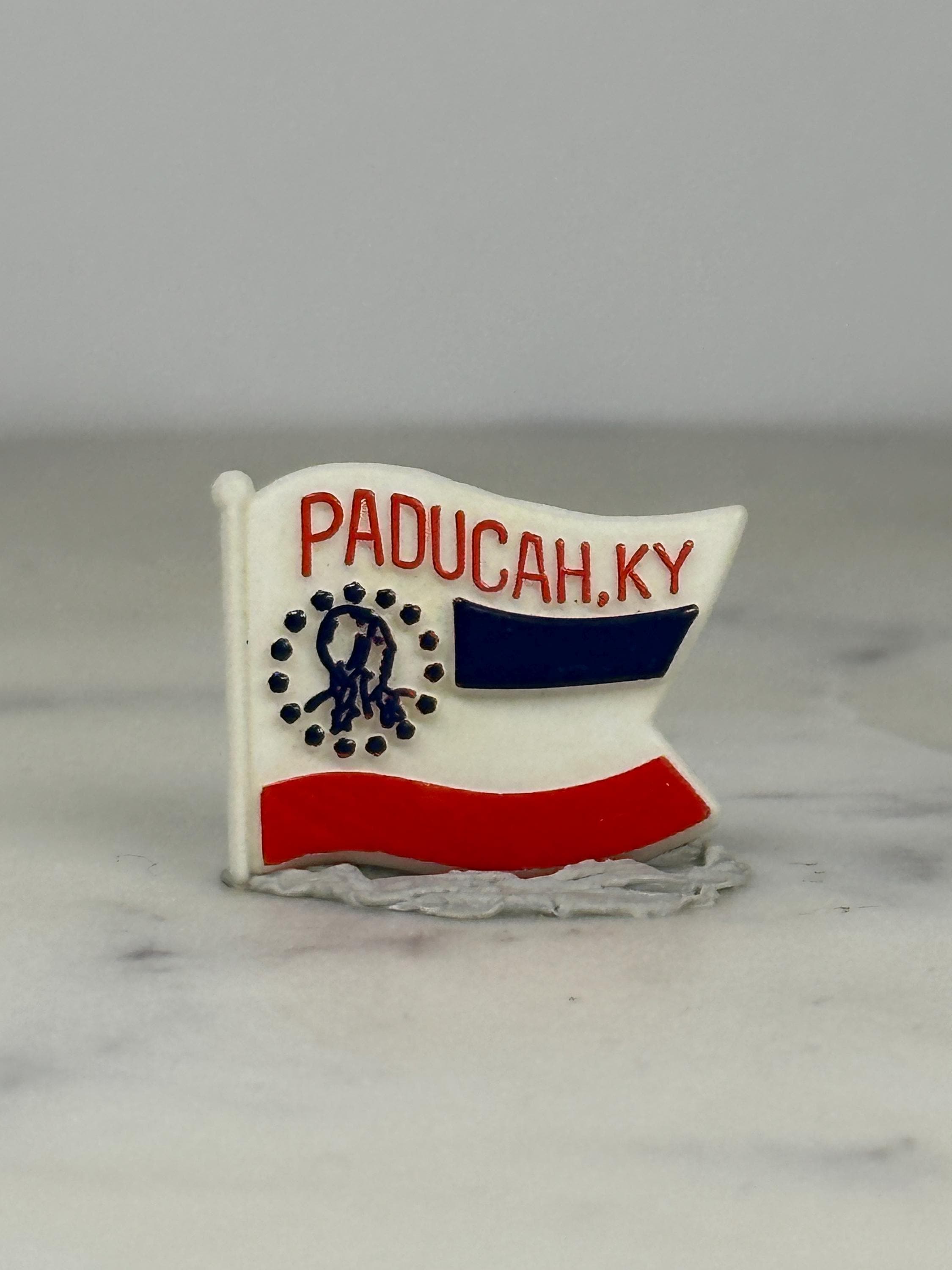 Paducah KY Flag Pin: Red White Blue Enamel - Vintage Souvenir Accessory