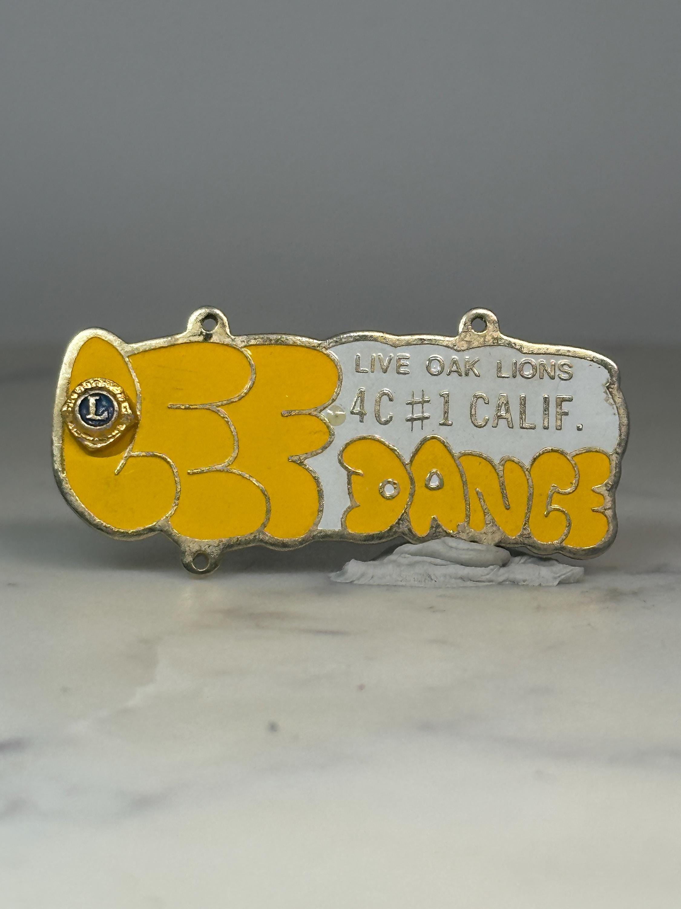 Live Oak Lions CEF Dance Pin: Yellow Enamel - California Club Accessory