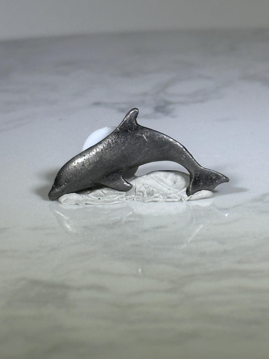 Dolphin Tie Tac: Pewter Finish - Marine Life Accessory