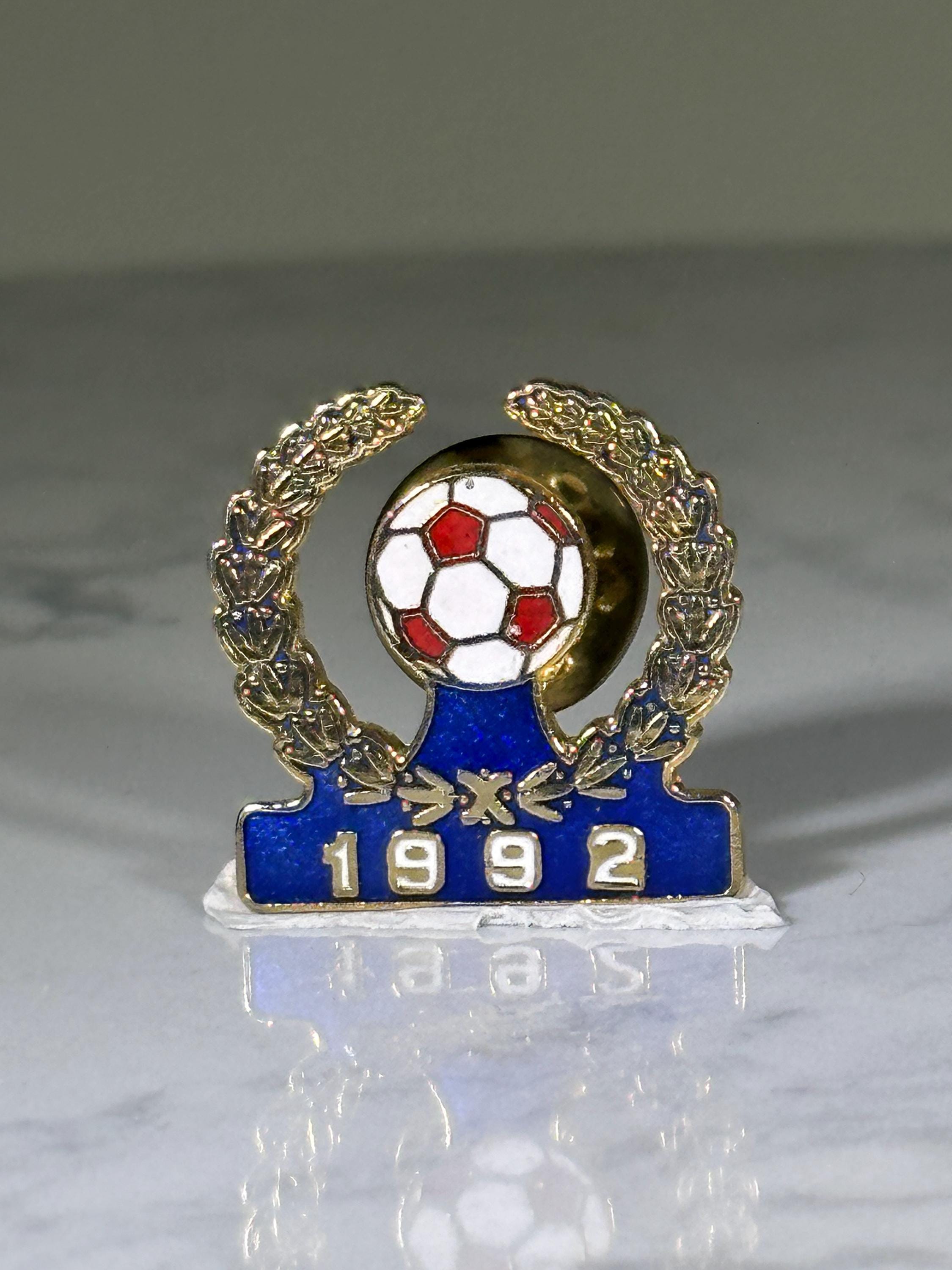 Soccer Champion Pin: Gold Enamel Finish - 1992 Sports Accessory