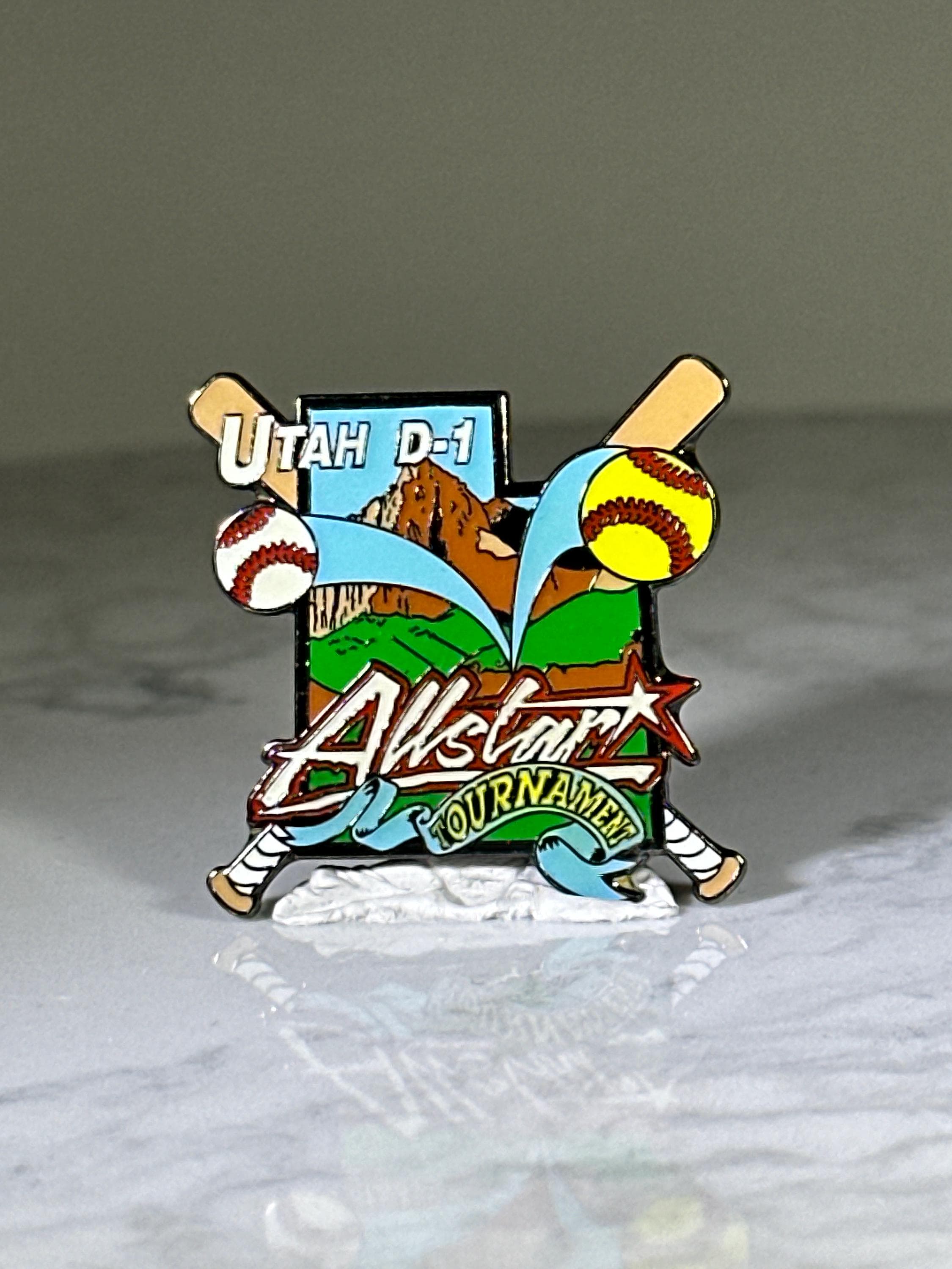 Utah D-1 Baseball & Softball Pin: Colorful Enamel Finish - All-Star Tournament Accessory