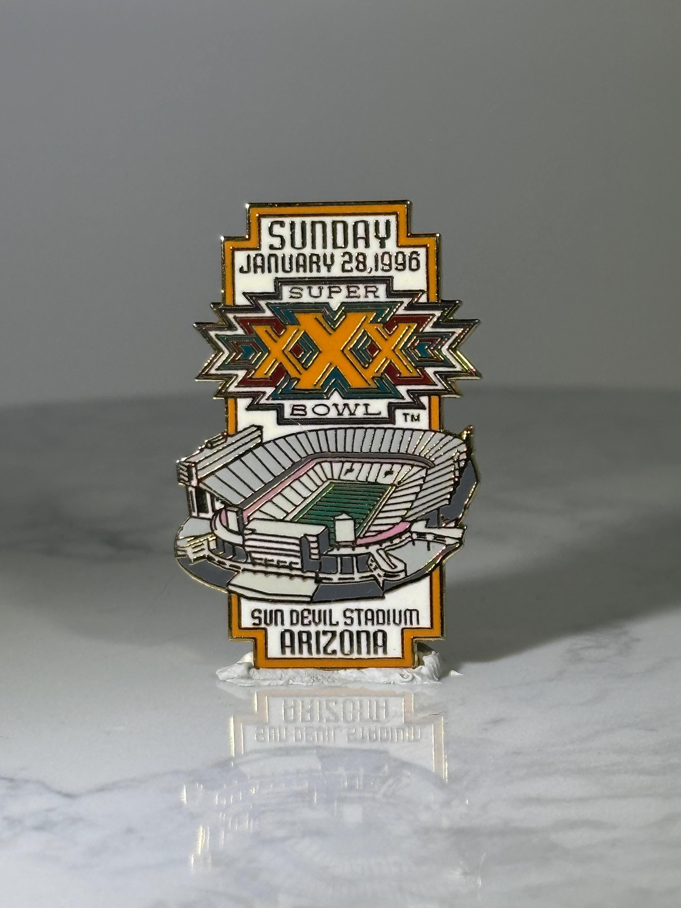 Super Bowl XXX Stadium Pin: Enamel Finish - 1996 Arizona Accessory
