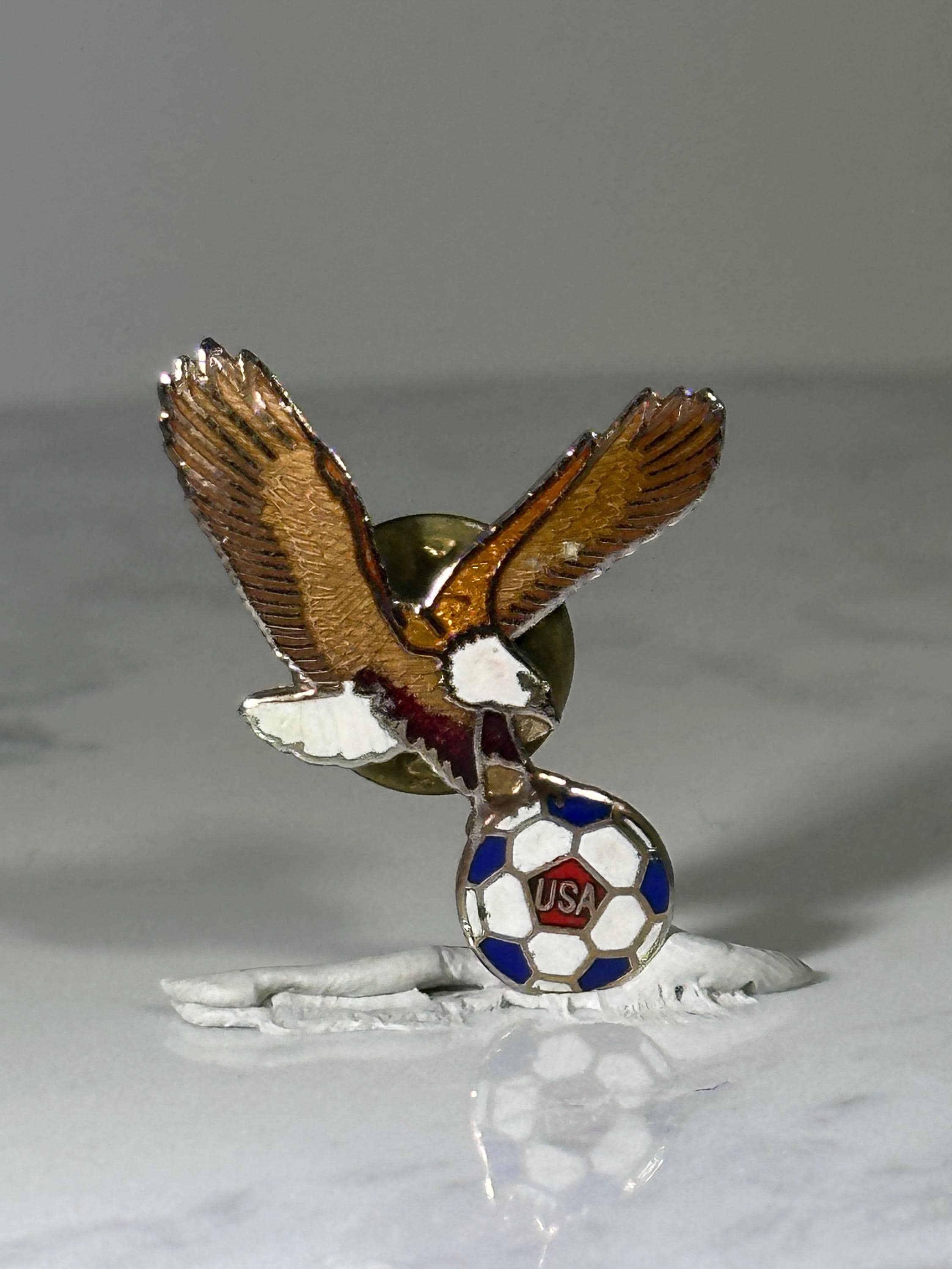 USA Soccer Eagle Pin: Enamel Goldtone - Patriotic Sports Accessory