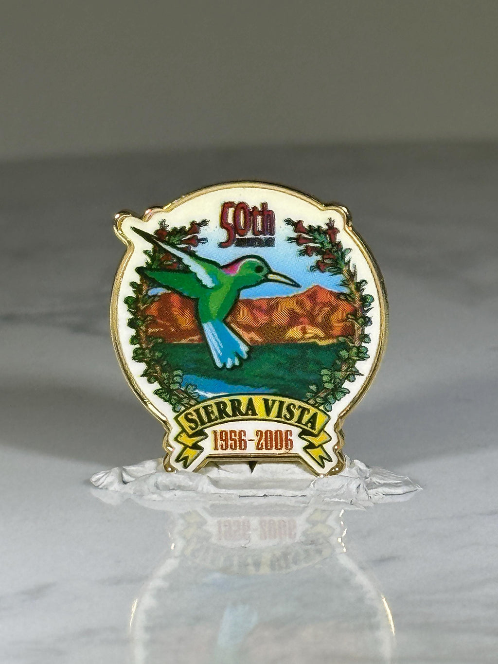 Sierra Vista Arizona Commemorative Pin: Colorful Enamel Finish - 50th Anniversary Accessory