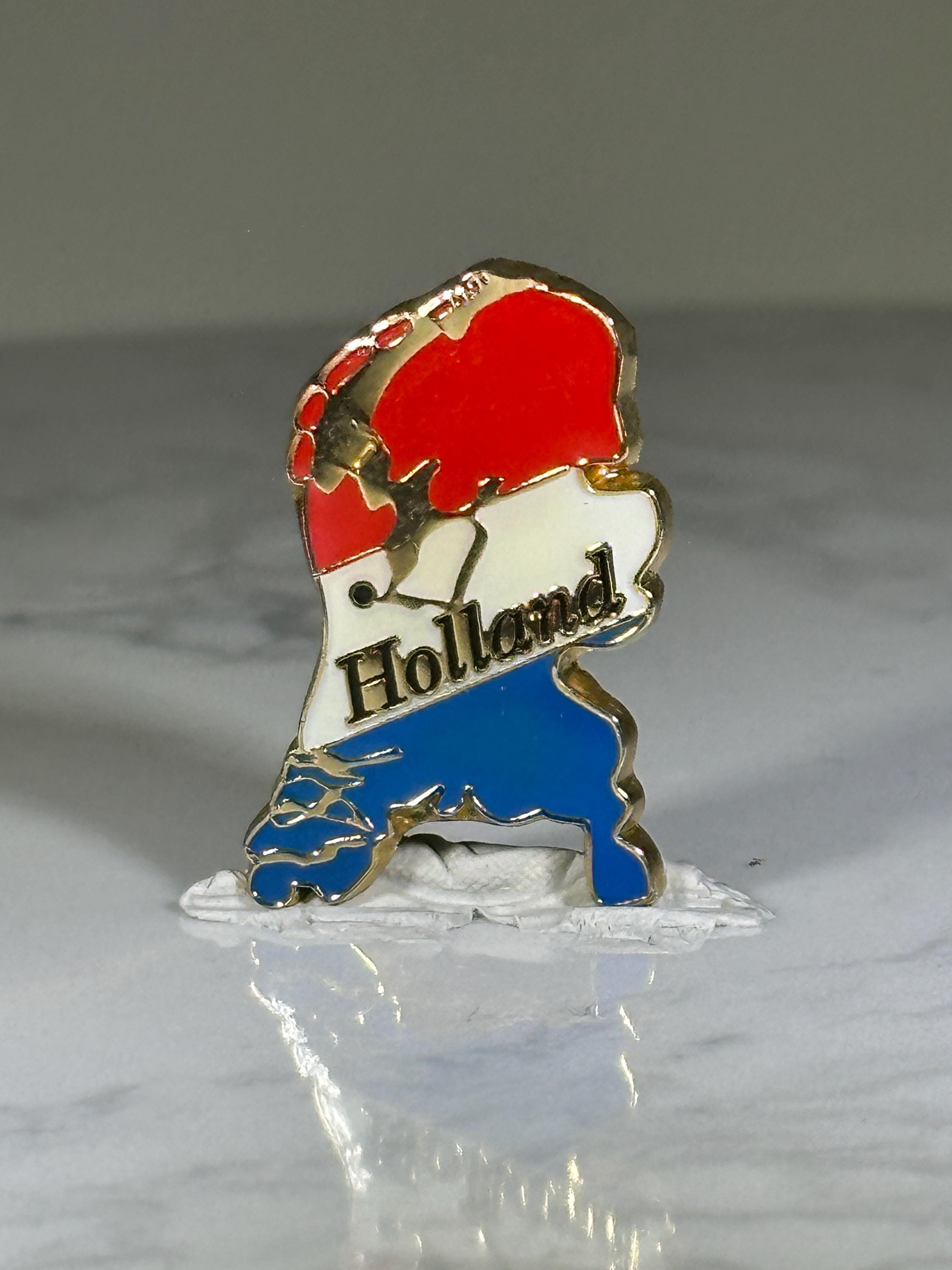 Holland Souvenir Pin: Red White Blue Enamel - Vintage Travel Accessory