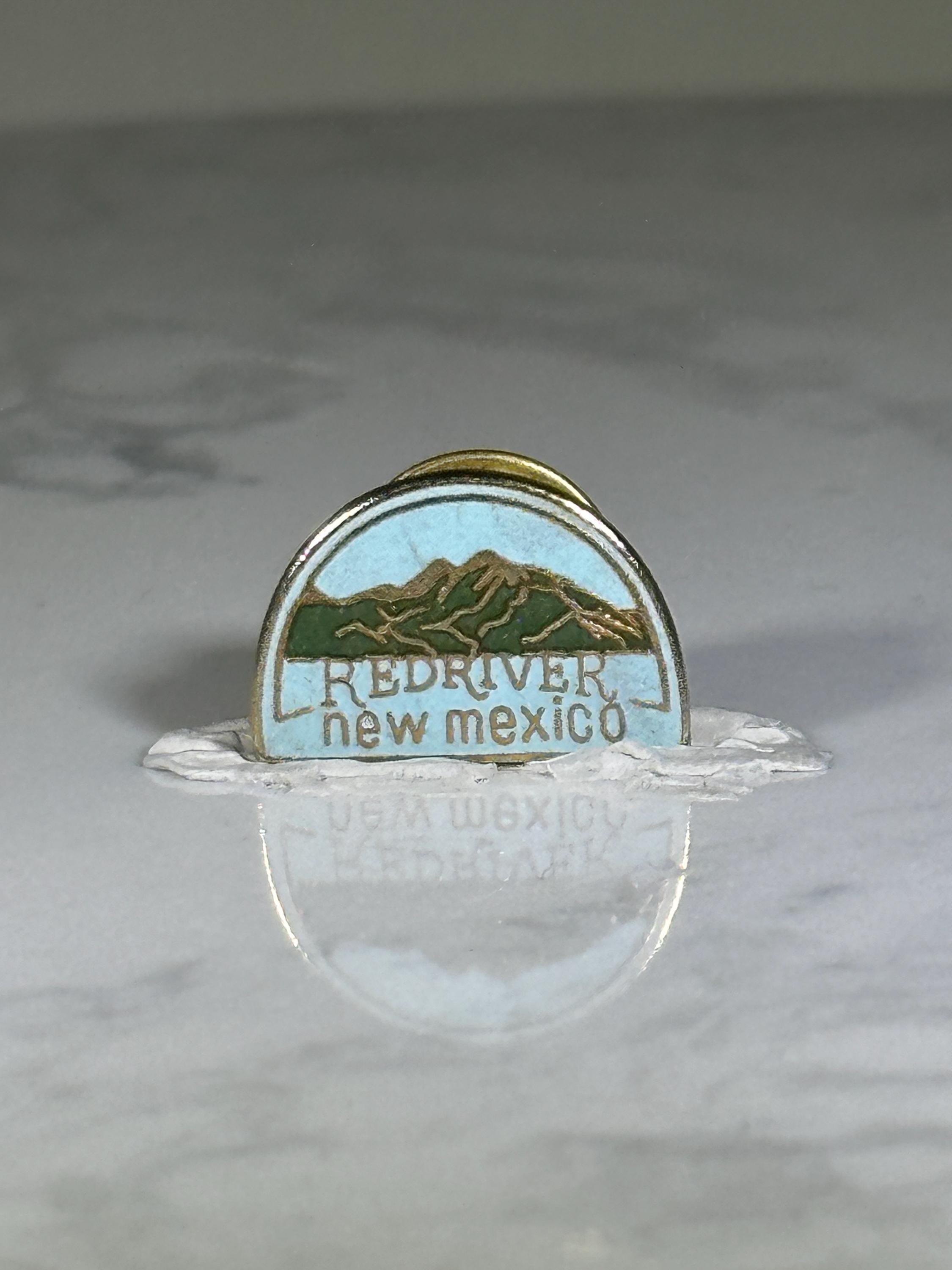 Red River New Mexico Pin: Pastel Mountain Scene - Vintage Travel Accessory
