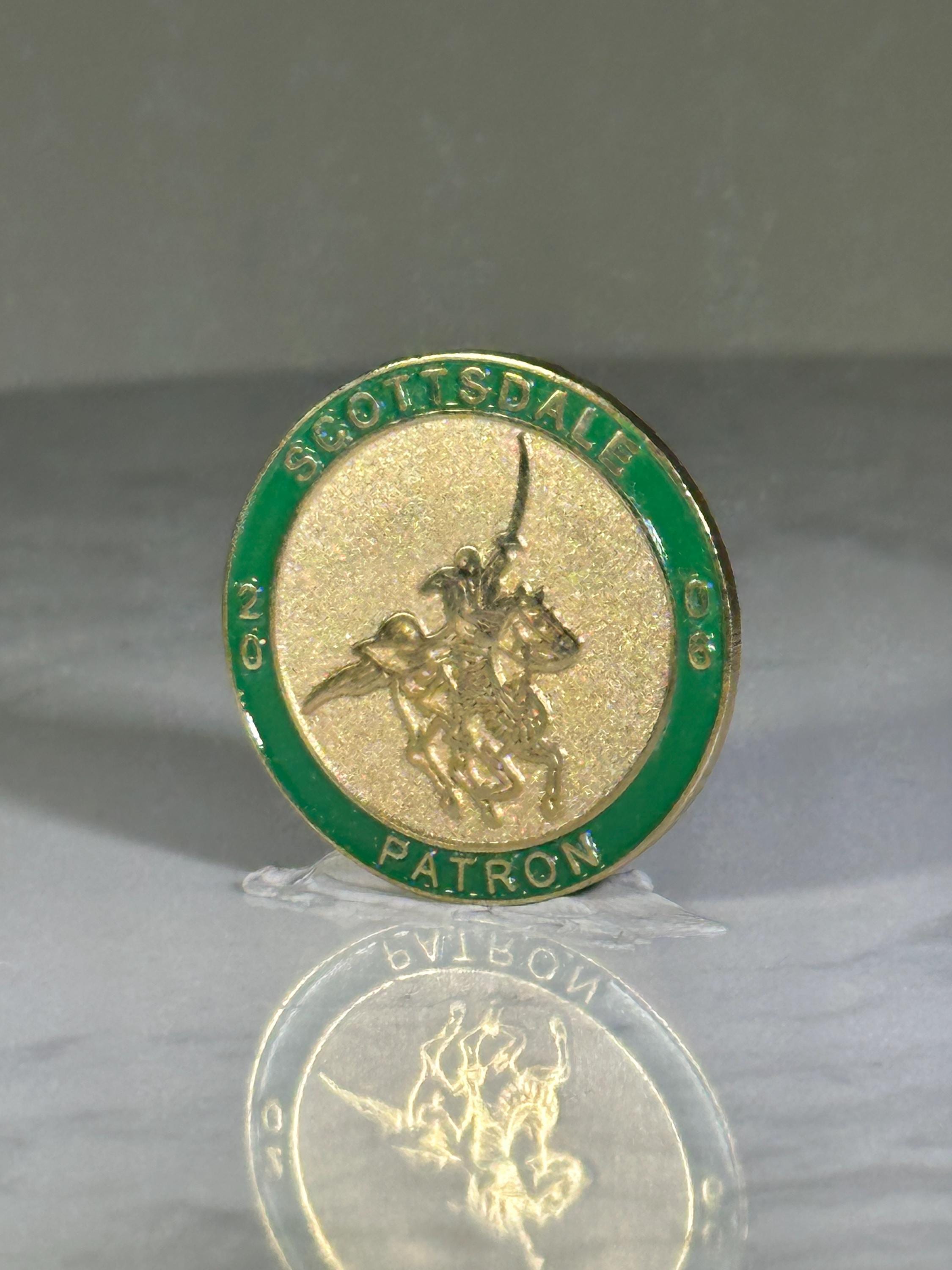 Scottsdale Patron Pin: Gold & Green Enamel - Western Rodeo Accessory