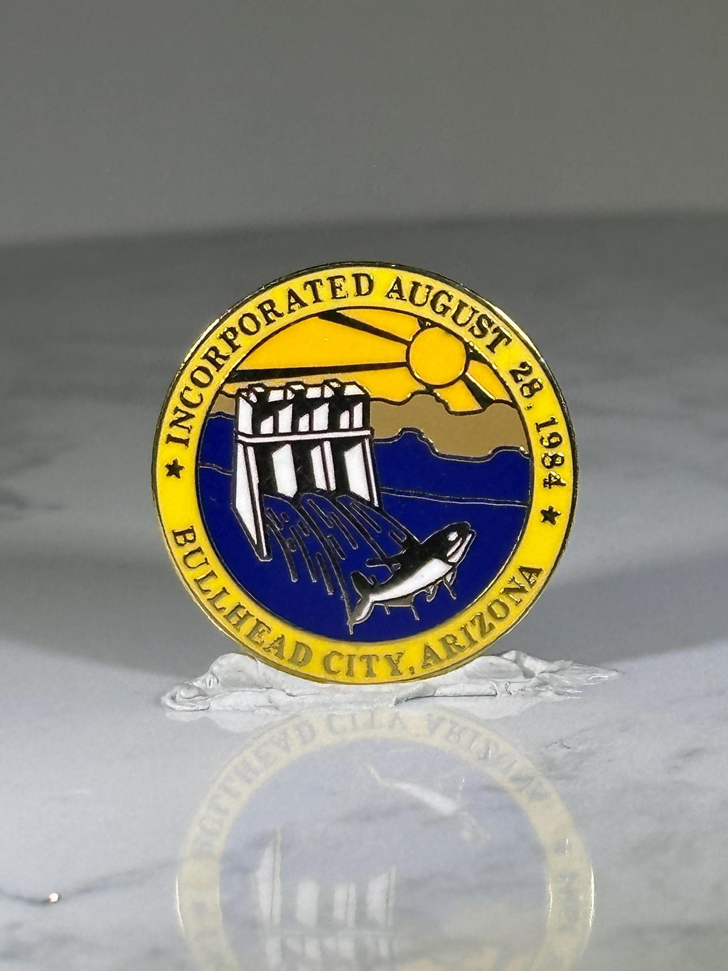 Bullhead City Arizona Pin: Bright Enamel Finish - City Souvenir Accessory