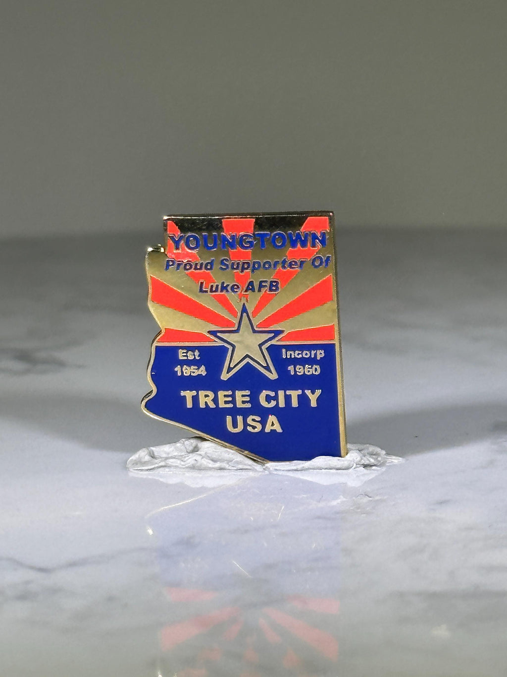 Youngtown Arizona Pin: Red & Blue Enamel - Patriotic Collectible Accessory