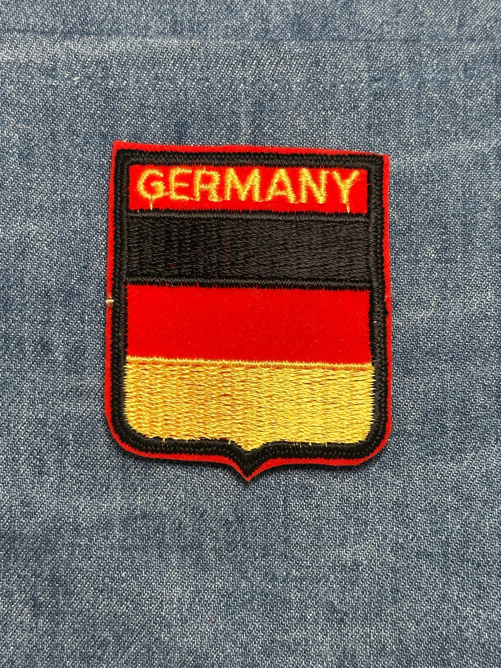Germany Flag Iron On Patch: Red Yellow Black Embroidered - Travel Souvenir Accessory