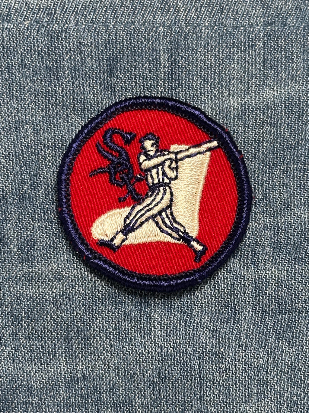 Chicago White Sox Patch: Red White Navy Embroidered - Vintage Sports Accessory