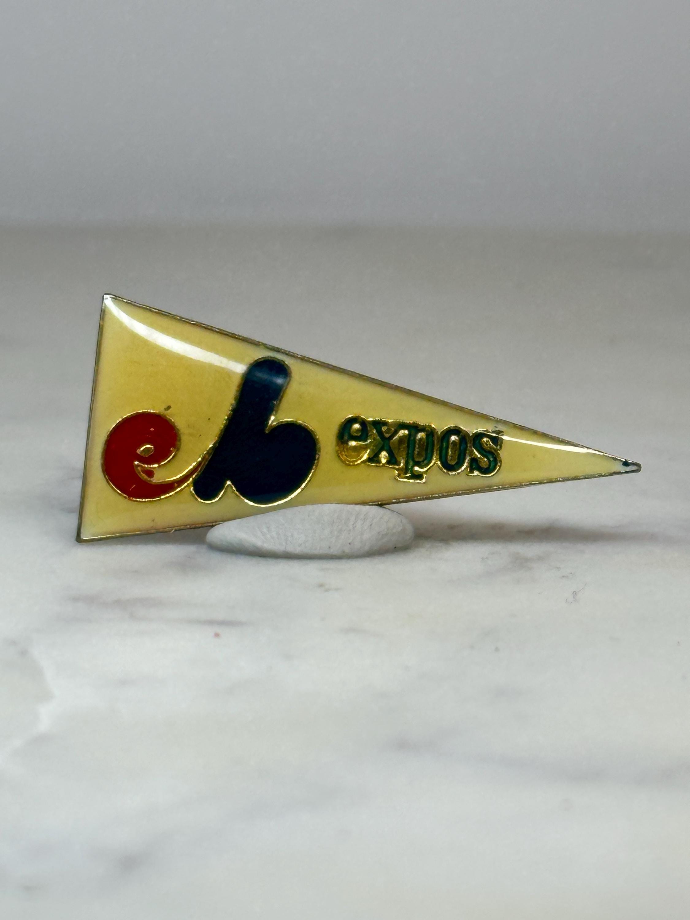 Montreal Expos Pennant Pin: Yellow Enamel - Vintage Sports Accessory