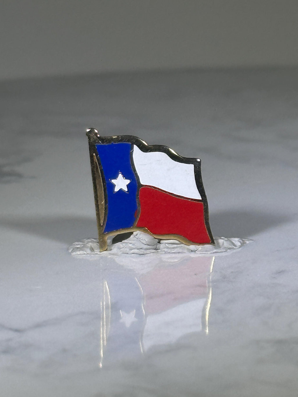 Texas Flag Lapel Pin: Gold Trim Enamel - State Pride Accessory