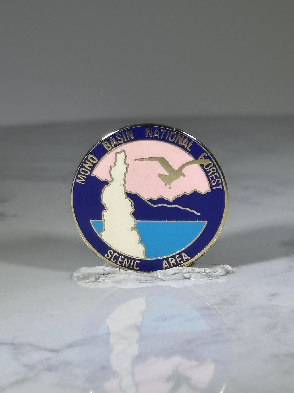 Mono Basin National Forest Pin: Pastel Enamel Finish - Vintage Travel Accessory