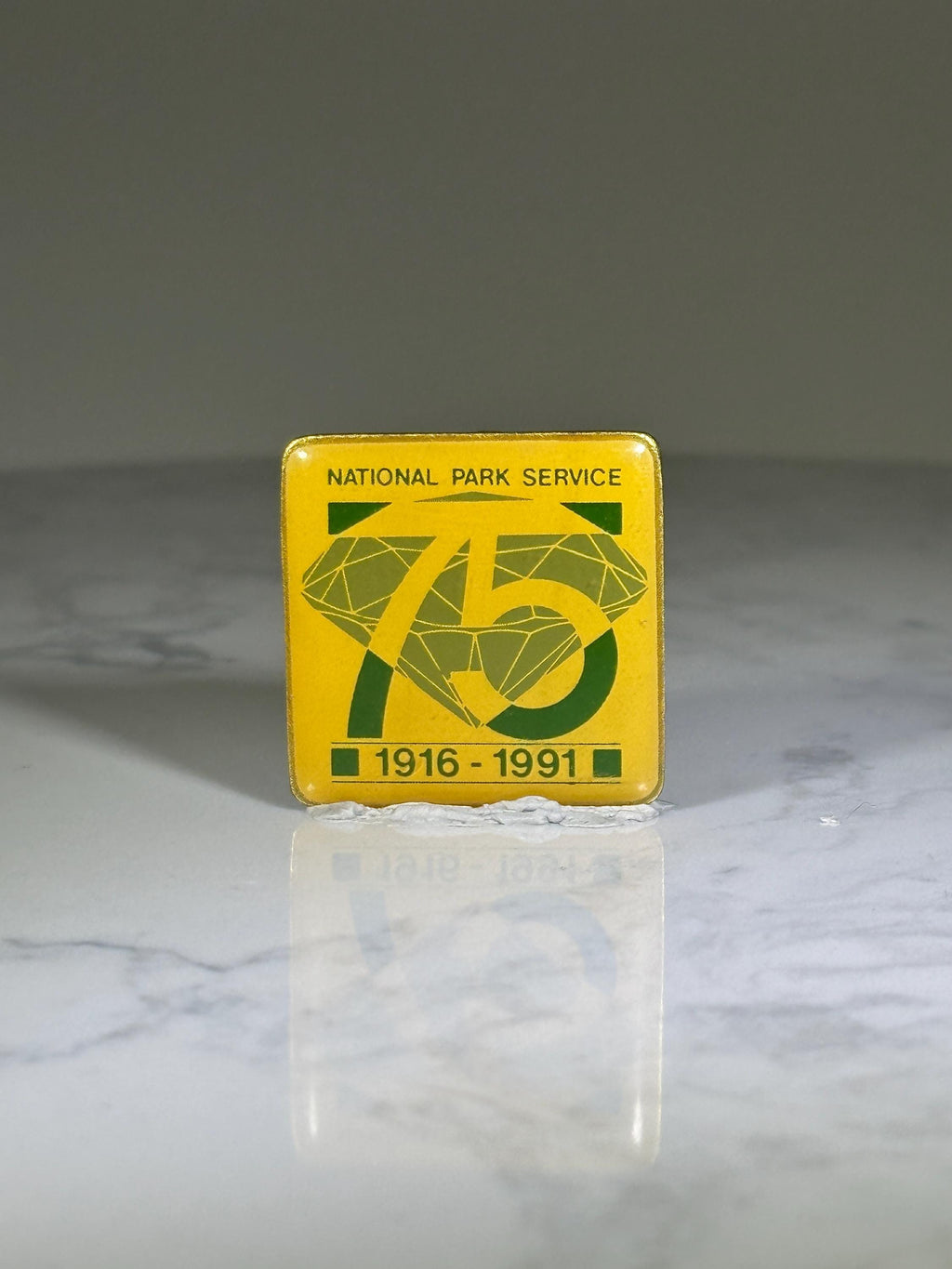 National Park Service Pin: Yellow Green Enamel - 75th Anniversary Accessory