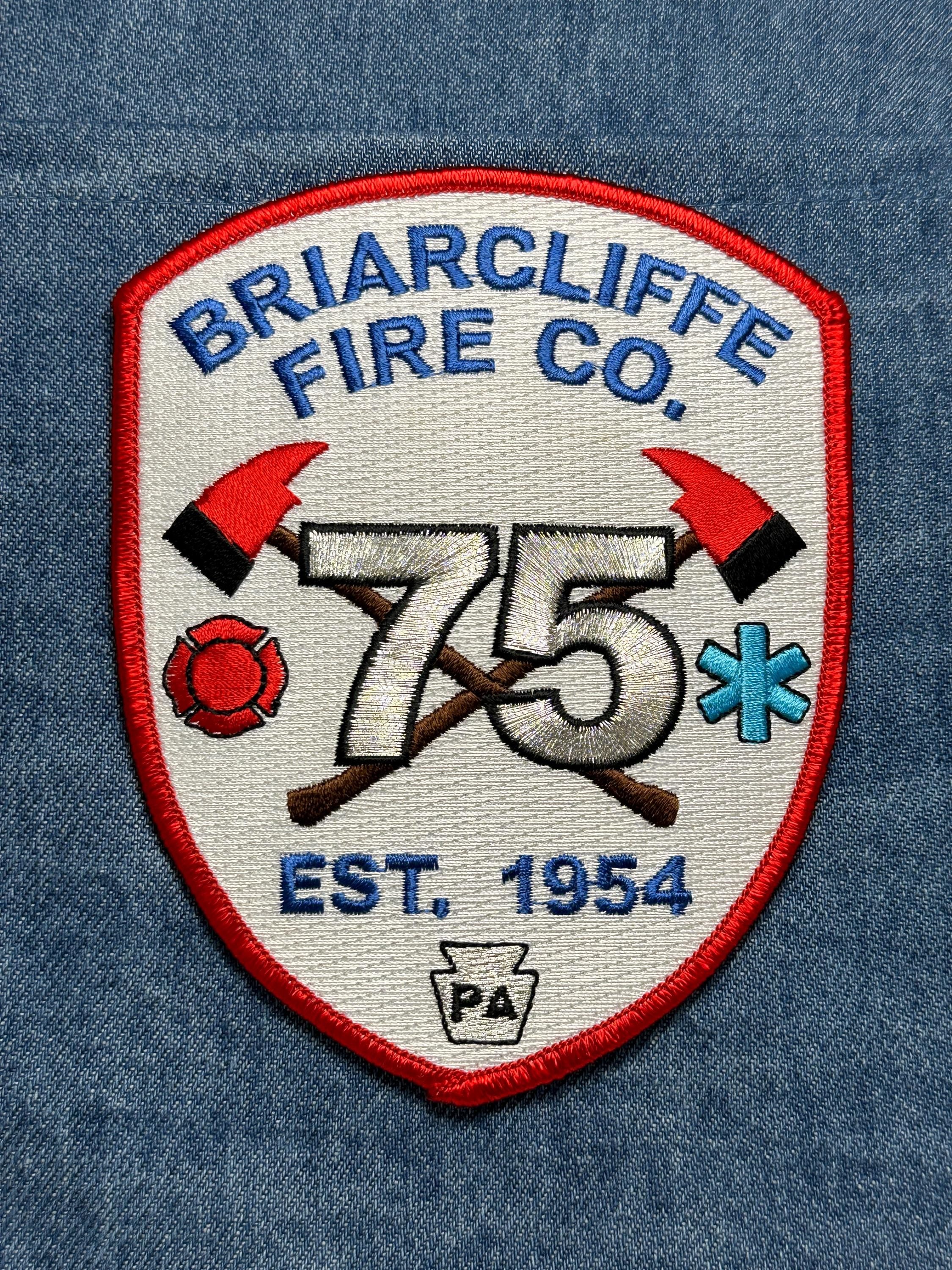 Briarcliffe Fire Co. Collectable Iron-On Patch: Red White Blue - Vintage Firefighter Accessory