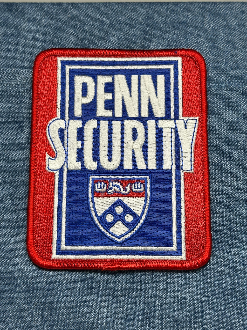 University of Penn Security Collectable Patch: Iron-On Bold Red-Blue - Campus Staff Accessory