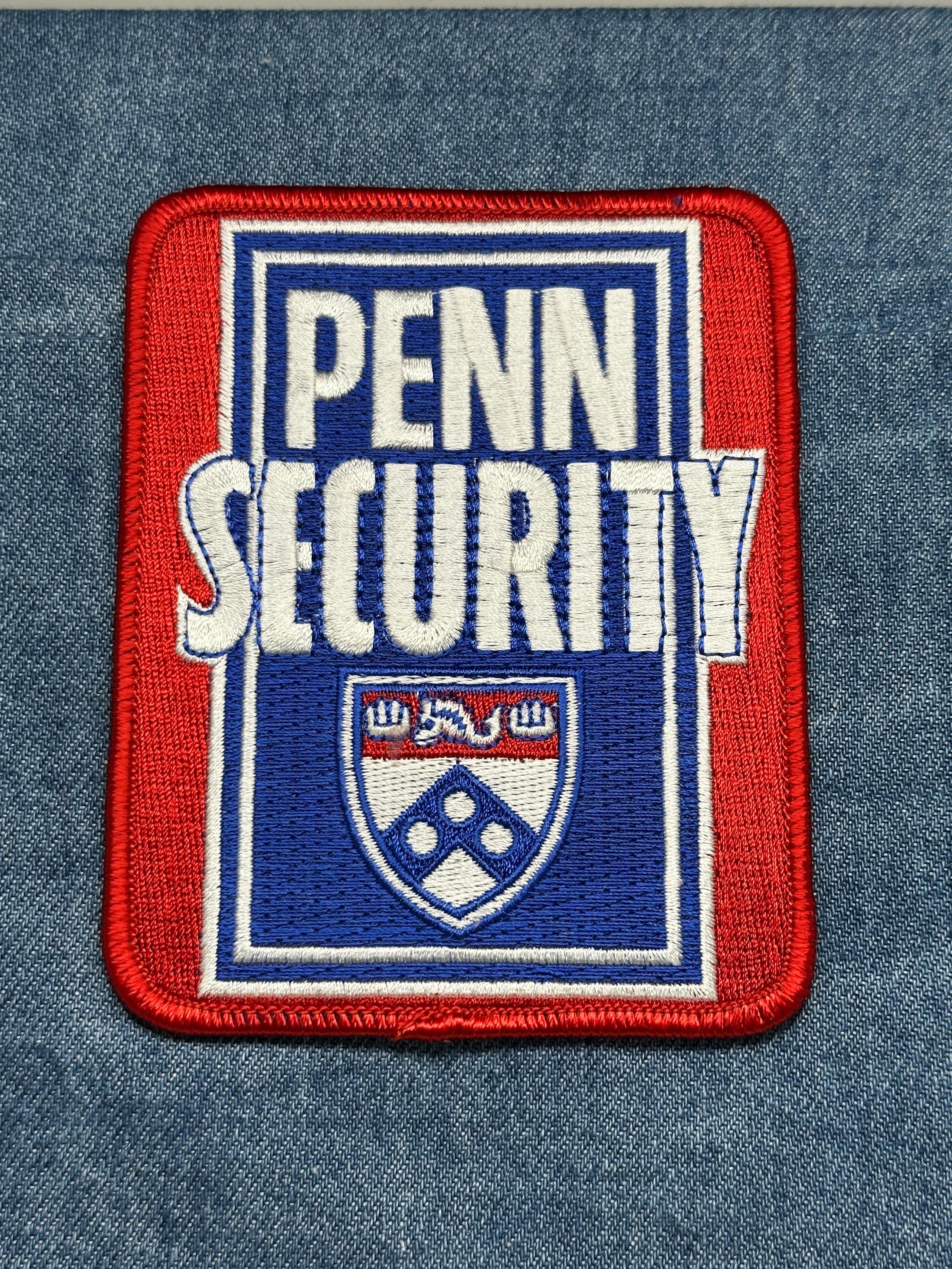 University of Penn Security Collectable Patch: Iron-On Bold Red-Blue - Campus Staff Accessory