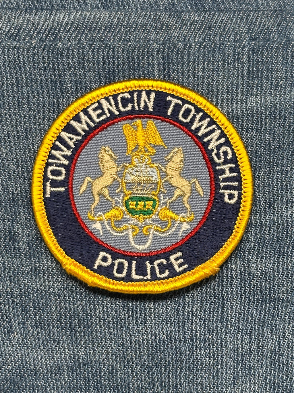 Towamencin Township Police Collectable Patch: Iron-On Navy/Gold - Municipal Accessory