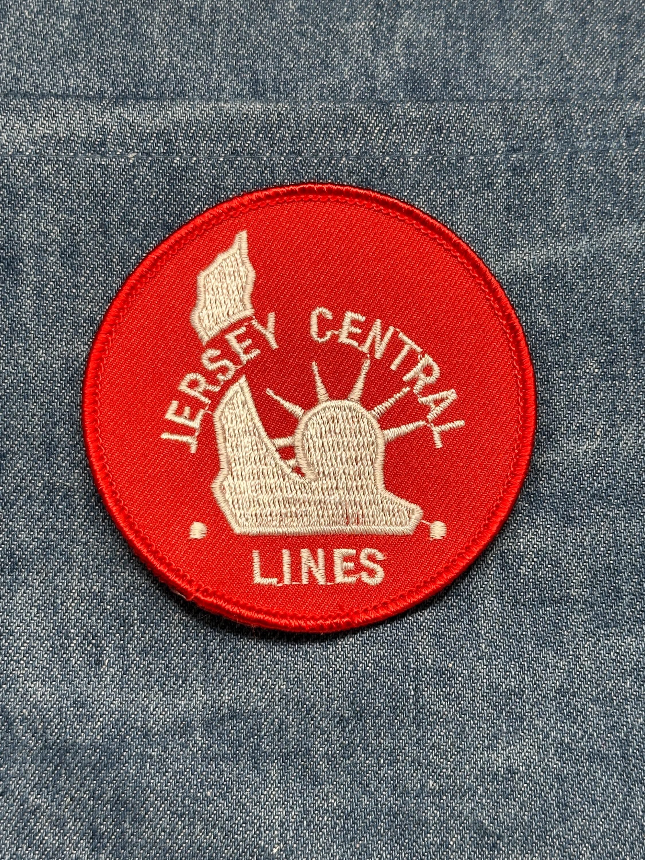 Jersey Central Lines Collectable Patch: Sew-On Red White - Railroad Accessory