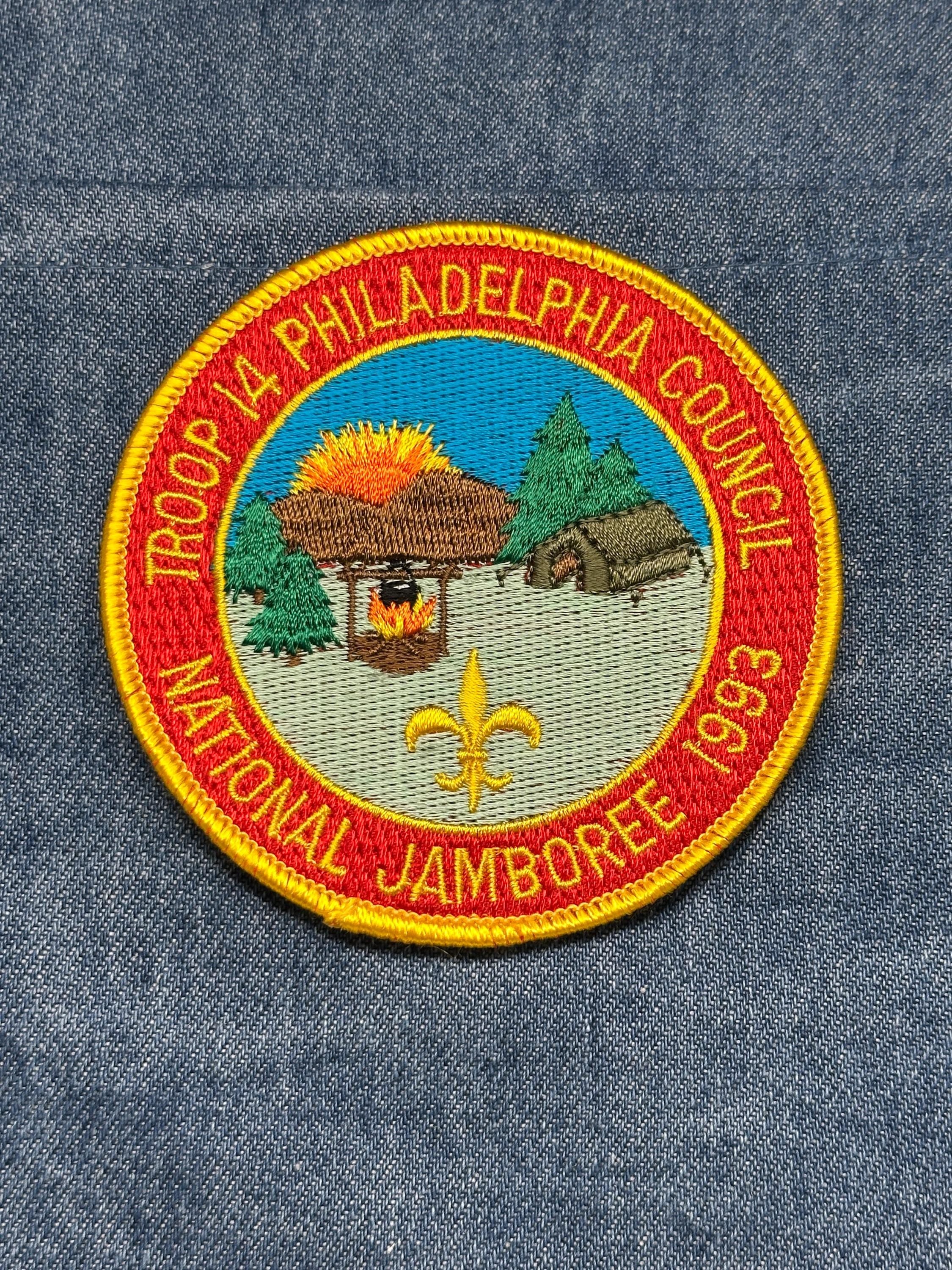 Boy Scouts Patch: Sew-On Round Red-Yellow - 1983 Jamboree Accessory