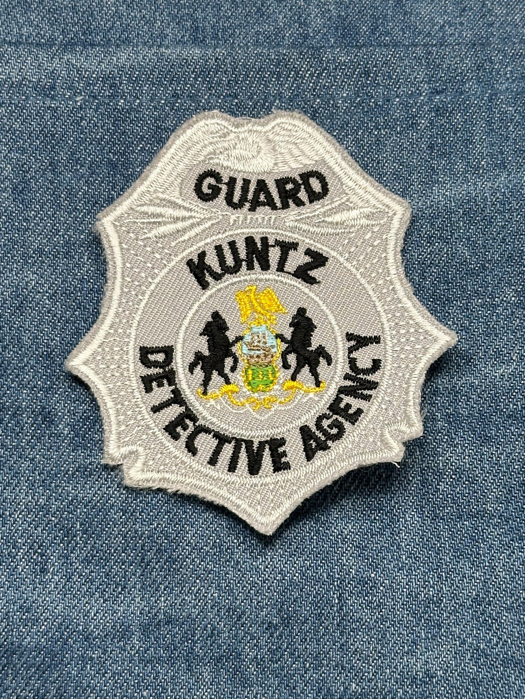 Kuntz Detective Agency Collectable Patch: Sew-On Silver Shield - Security Accessory