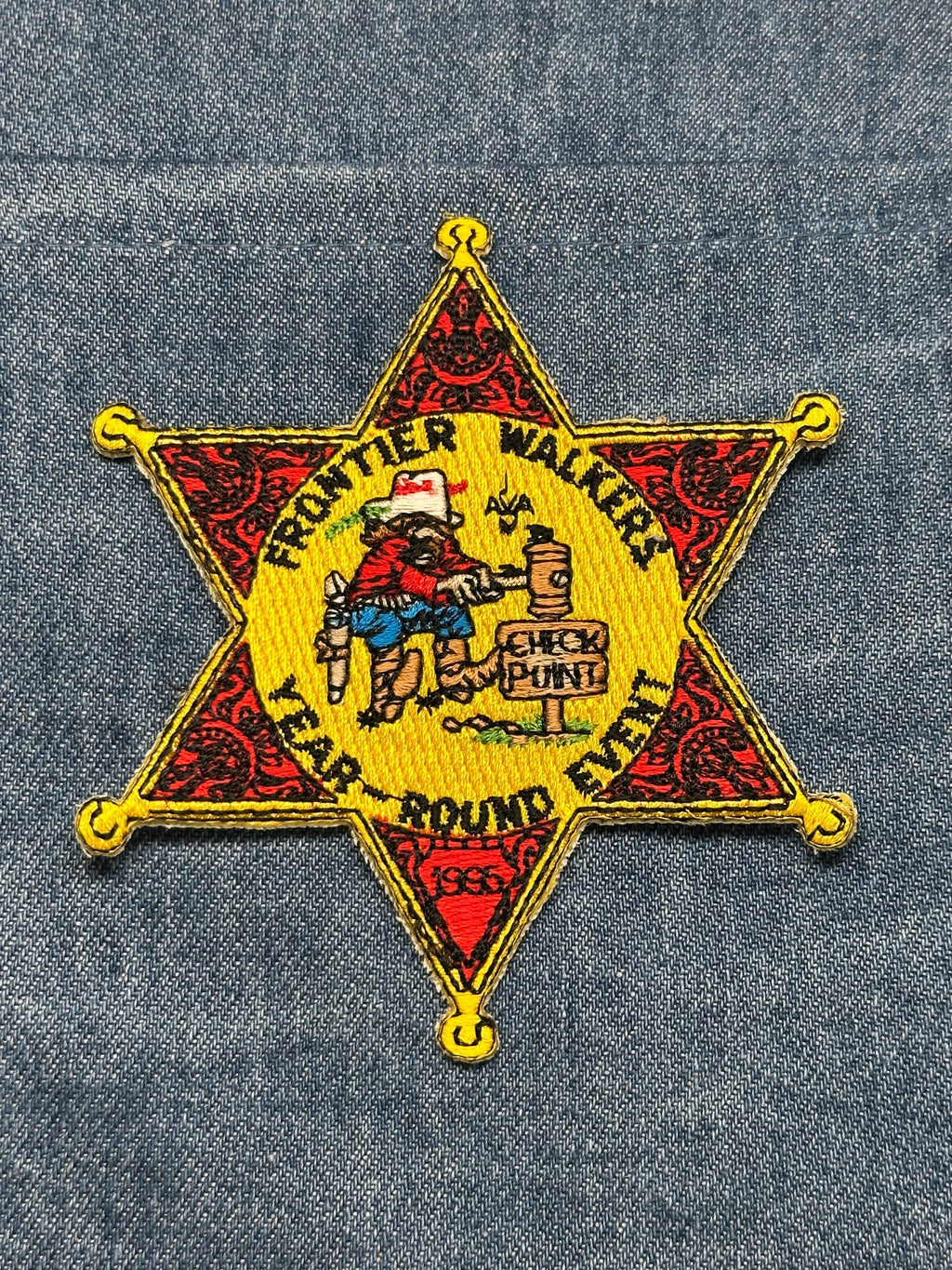 Frontier Walker Collectable Patch: Sew-On Star Badge Style - 1985 Event Accessory