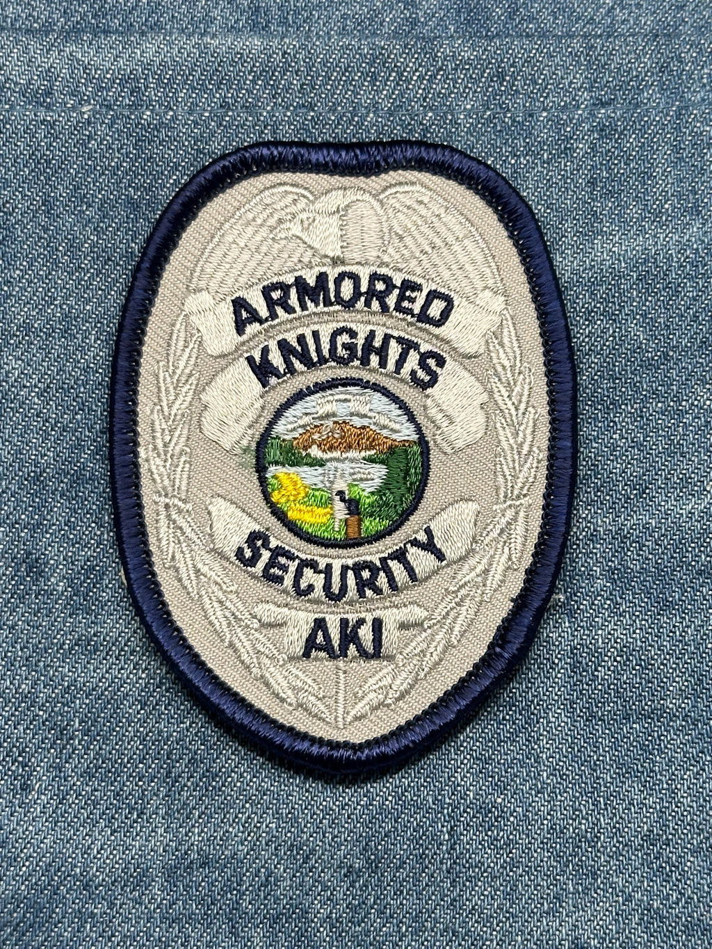 Armored Knights Security Collectable Patch: Iron-On Silver Shield - Private Guard Accessory