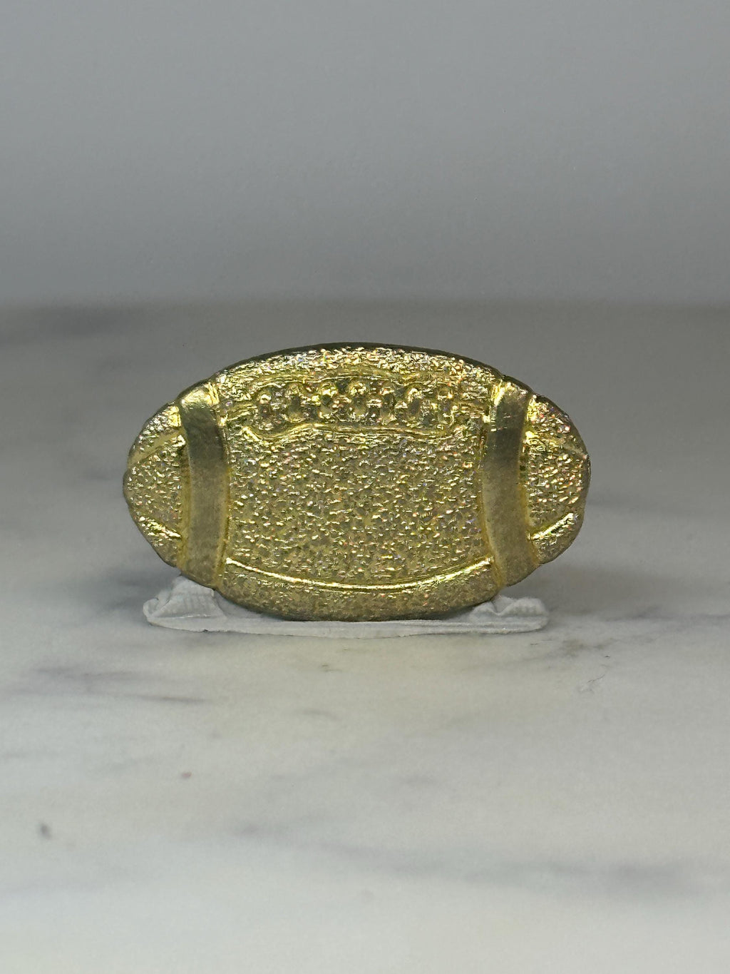 Textured Gold Tone Football Pin - Vintage Sports Accessory