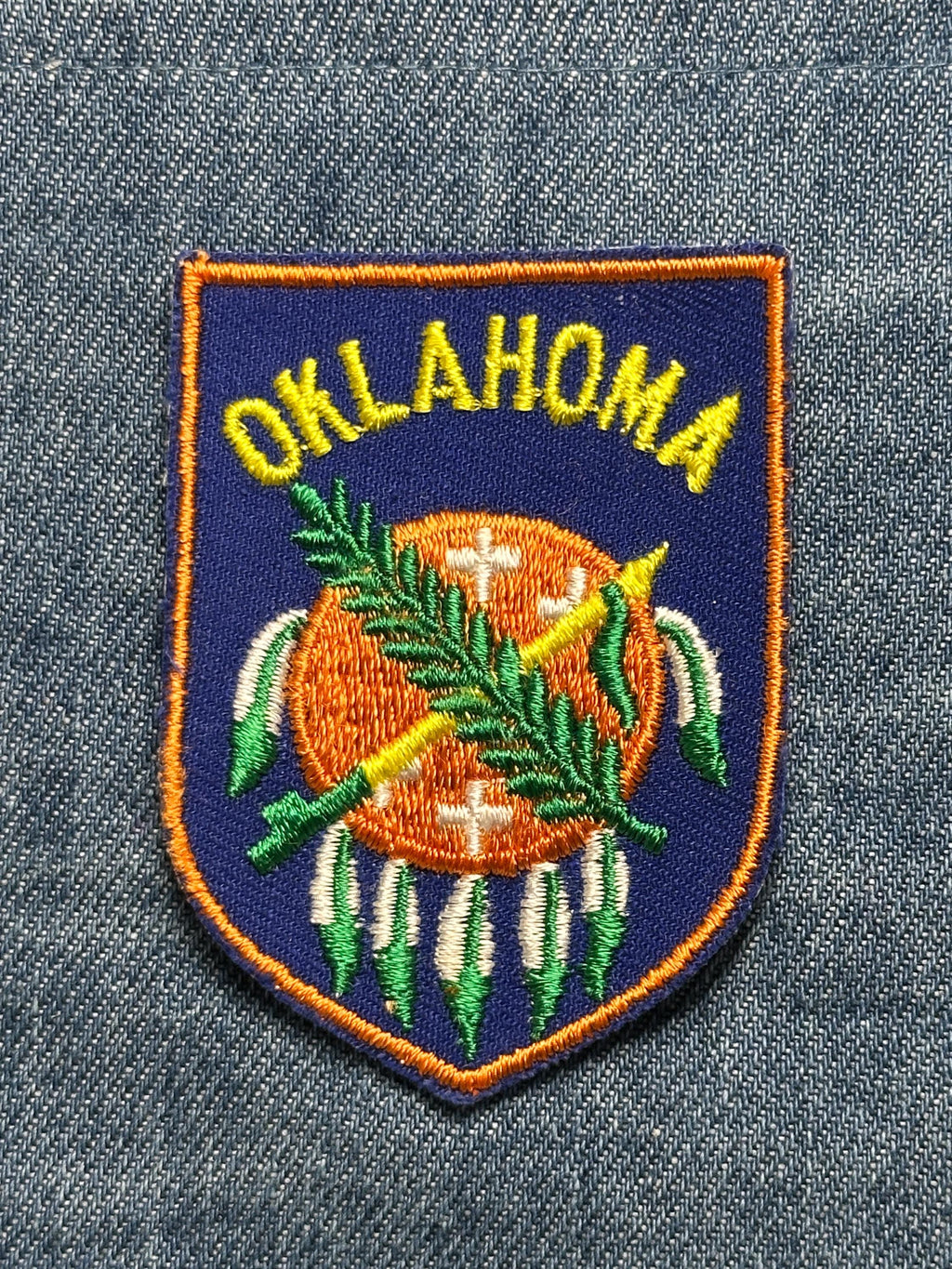 Oklahoma Collectable Patch: Sew-On Shield Shape Colorful - State Pride Accessory