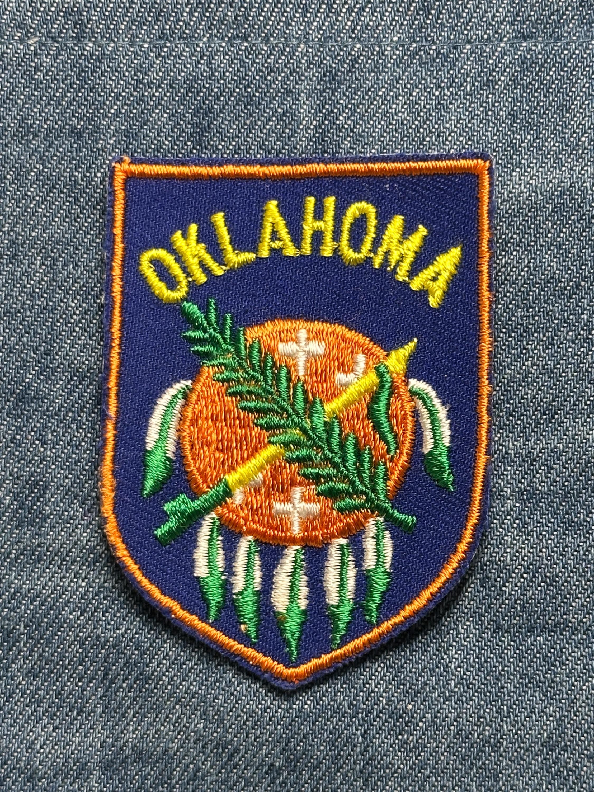 Oklahoma Collectable Patch: Sew-On Shield Shape Colorful - State Pride Accessory