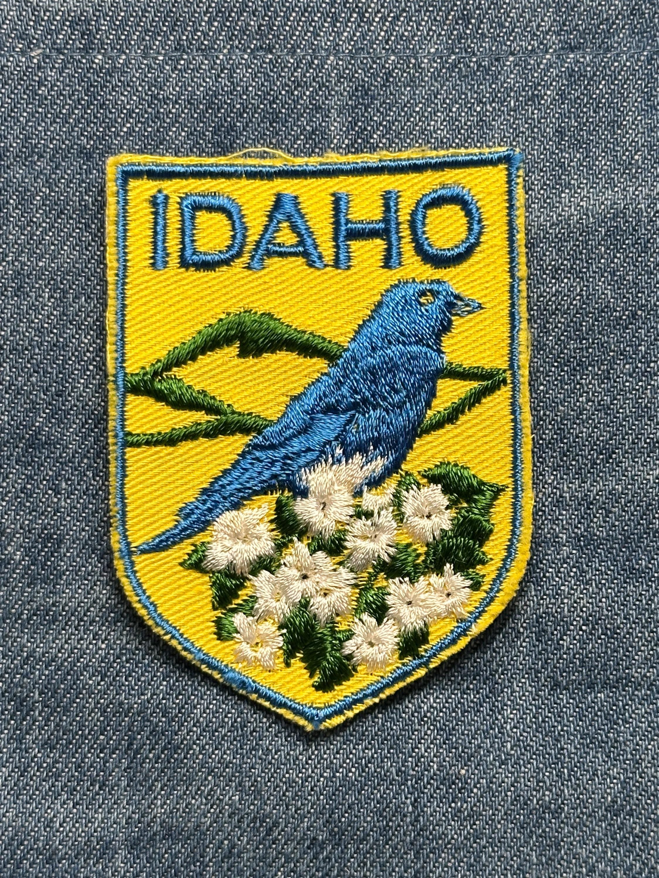 Idaho Collectable Patch: Sew-On Blue & Yellow Shield - State Souvenir