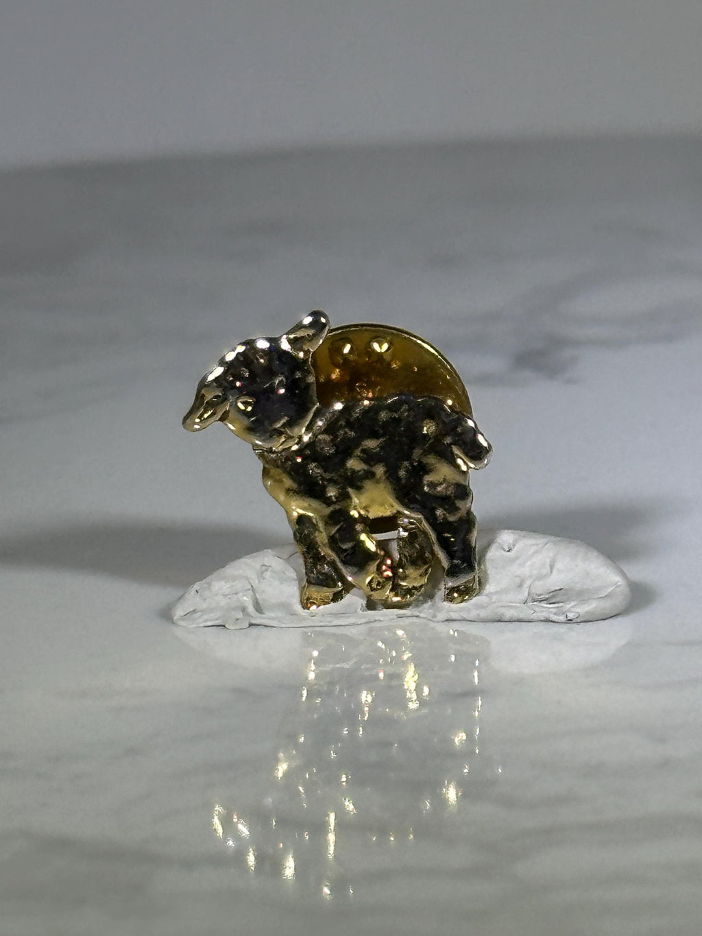 Sheep Pin: Gold Tone Figural - Woodland Animal Accessory